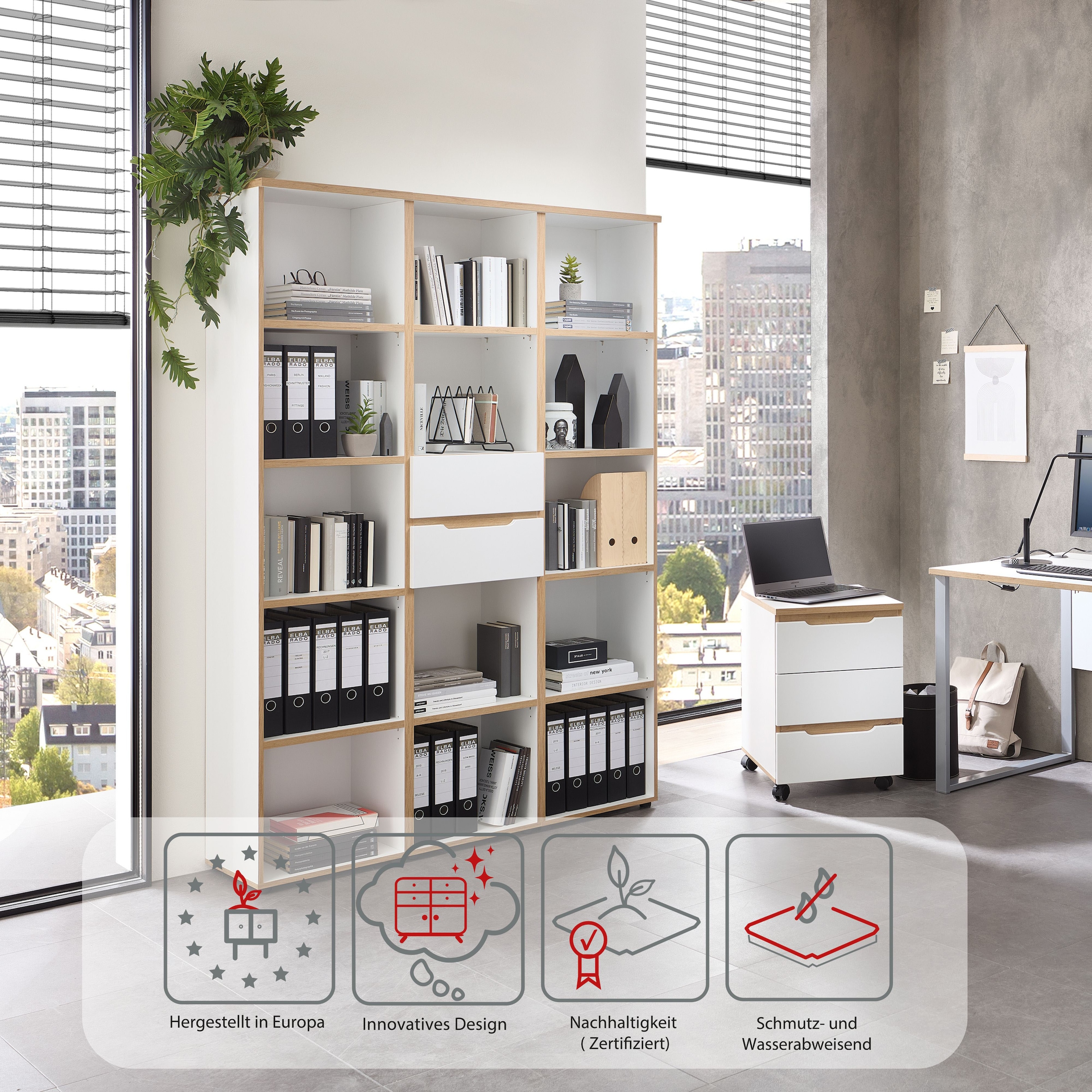 Innostyle Aktenregal »Memphis Büroregal, 45x197x38cm (B/H/T)« 1 Stk. tlg.