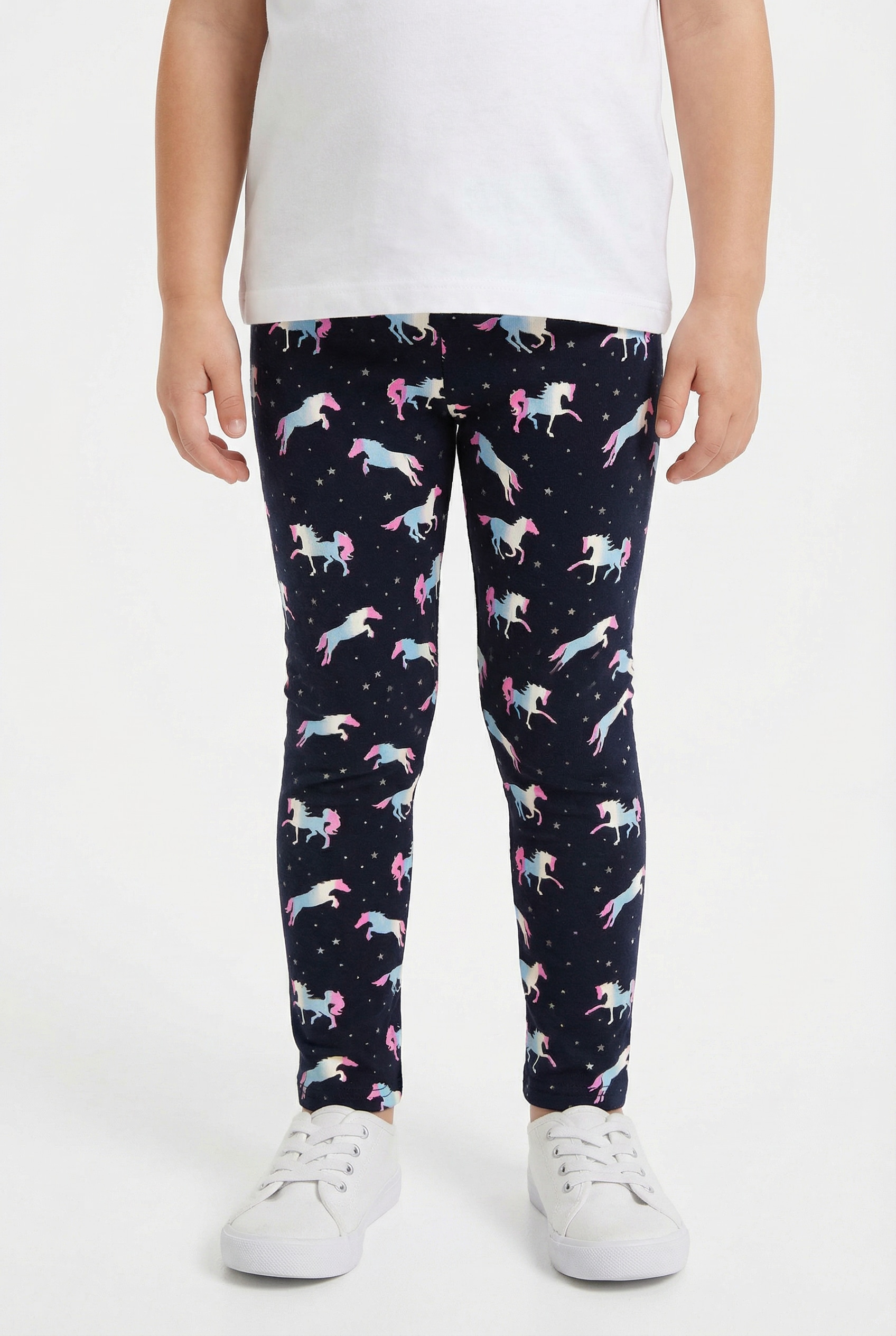 happy girls Leggings en tricot  pour les petits fans de chevaux