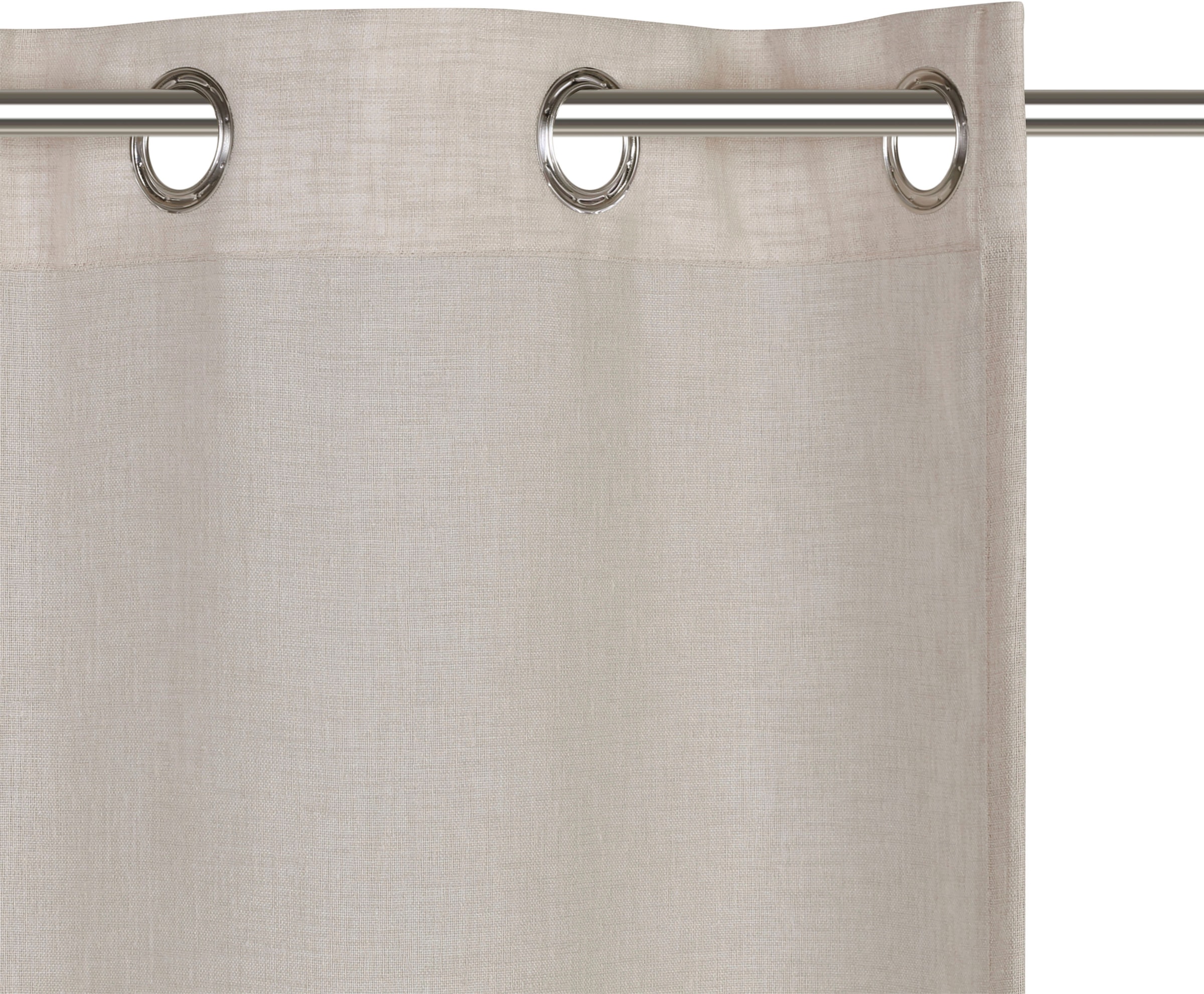 GOODproduct Rideau »Fiete« Œillet 1 cuis tlg. Leinen Optik, monochrom, basic, pflegeleicht, verschiedene Grössen