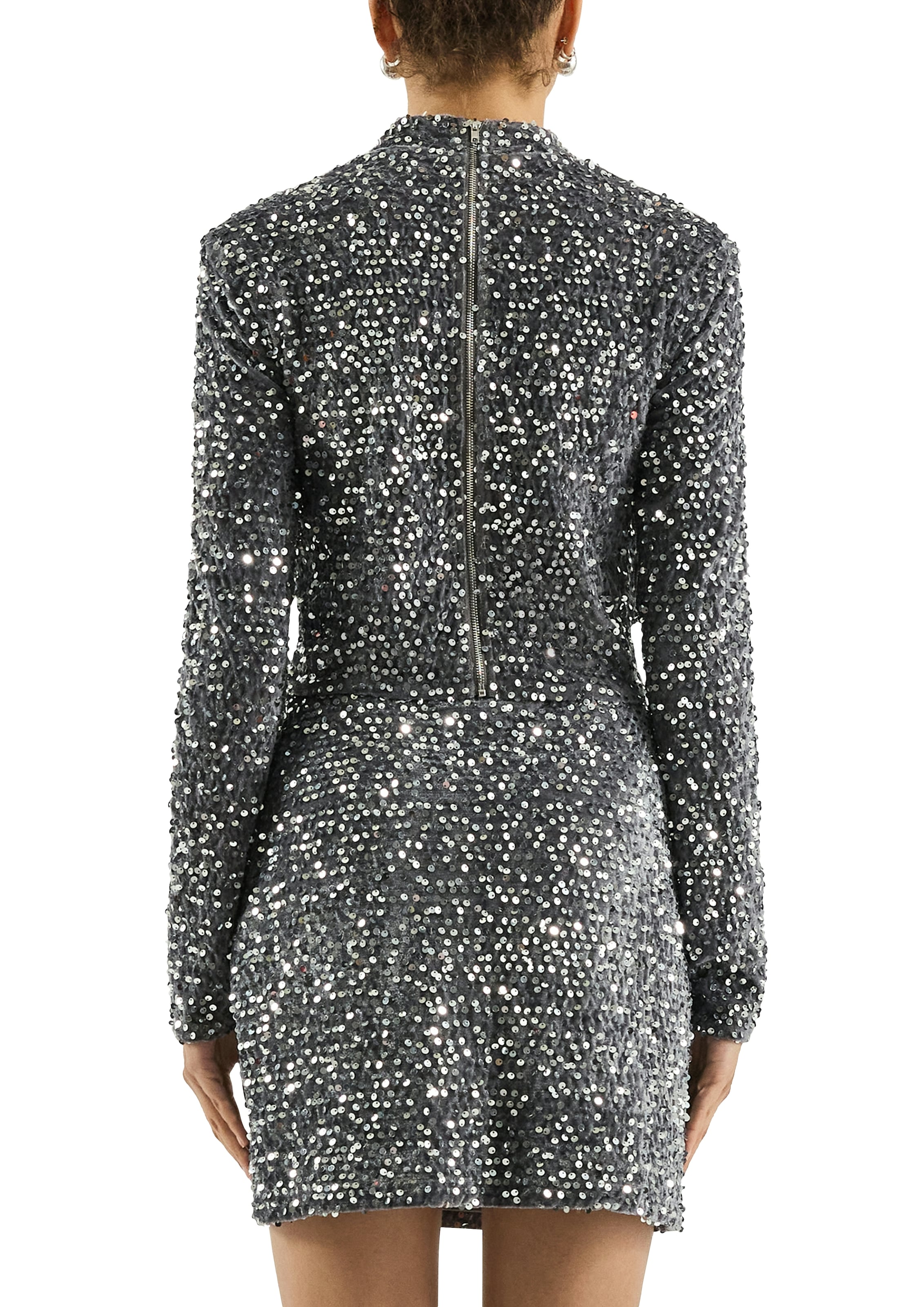 QS Langarmshirt mit Pailletten besetzt