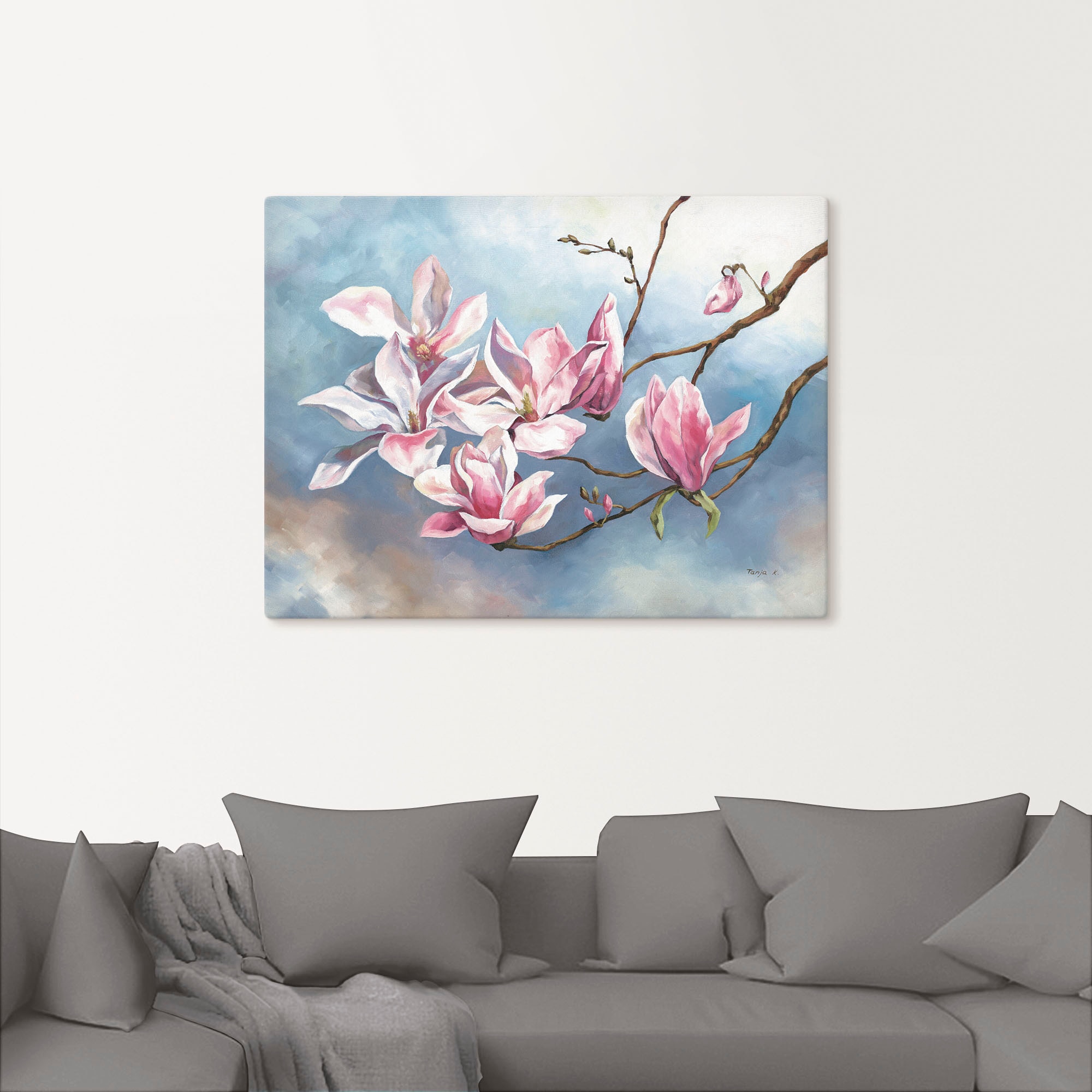 Artland Tableau sur toile »Magnolienzweig« 1 cuis tlg. auf Holzrahmen gespannt