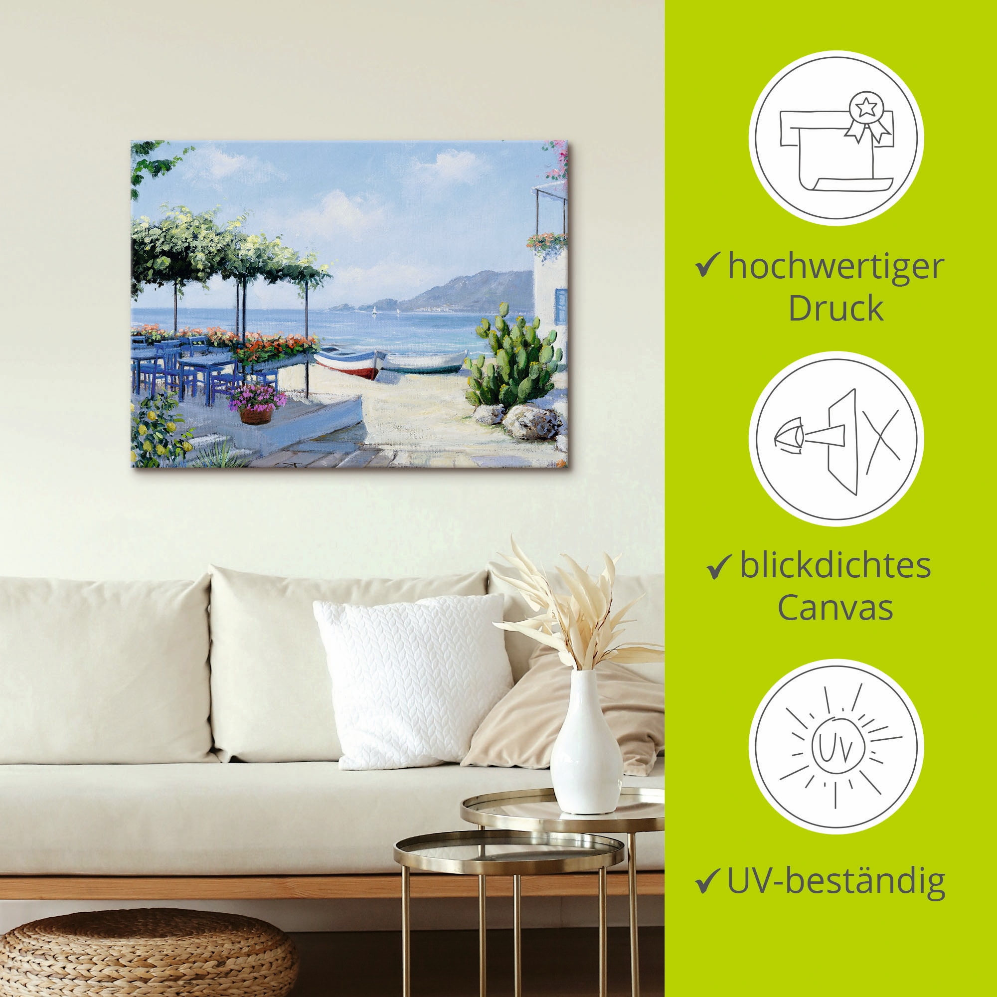 Artland Tableau sur toile »Toller Meeresblick« 1 cuis tlg. auf Holzrahmen gespannt