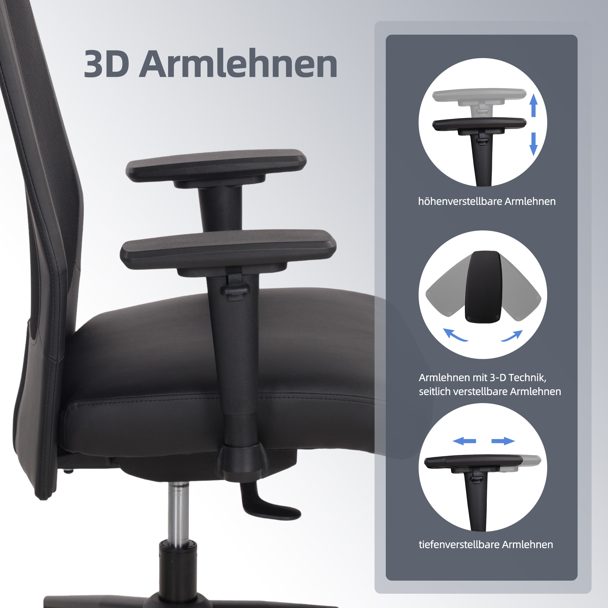 Duo Collection Chaise de bureau »SERRIA« () 1 cuisAccoudoirs 3D, réglage profondeur et hauteur d'assise, coussin cervical