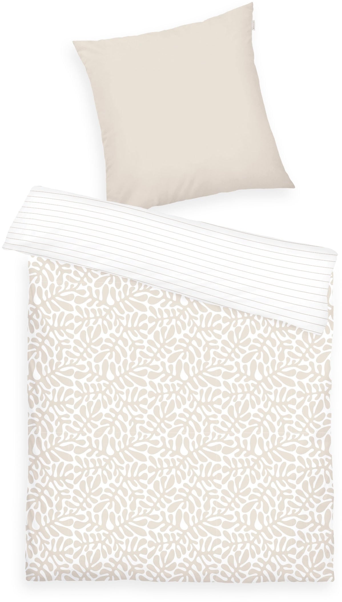TOM TAILOR HOME Bettwäsche »ORGANIC LEAVES in Gr. 135x200cm, 155x220cm oder 200x220cm« 2 Stk. new bedroom, mit farbigem Markenreissverschluss