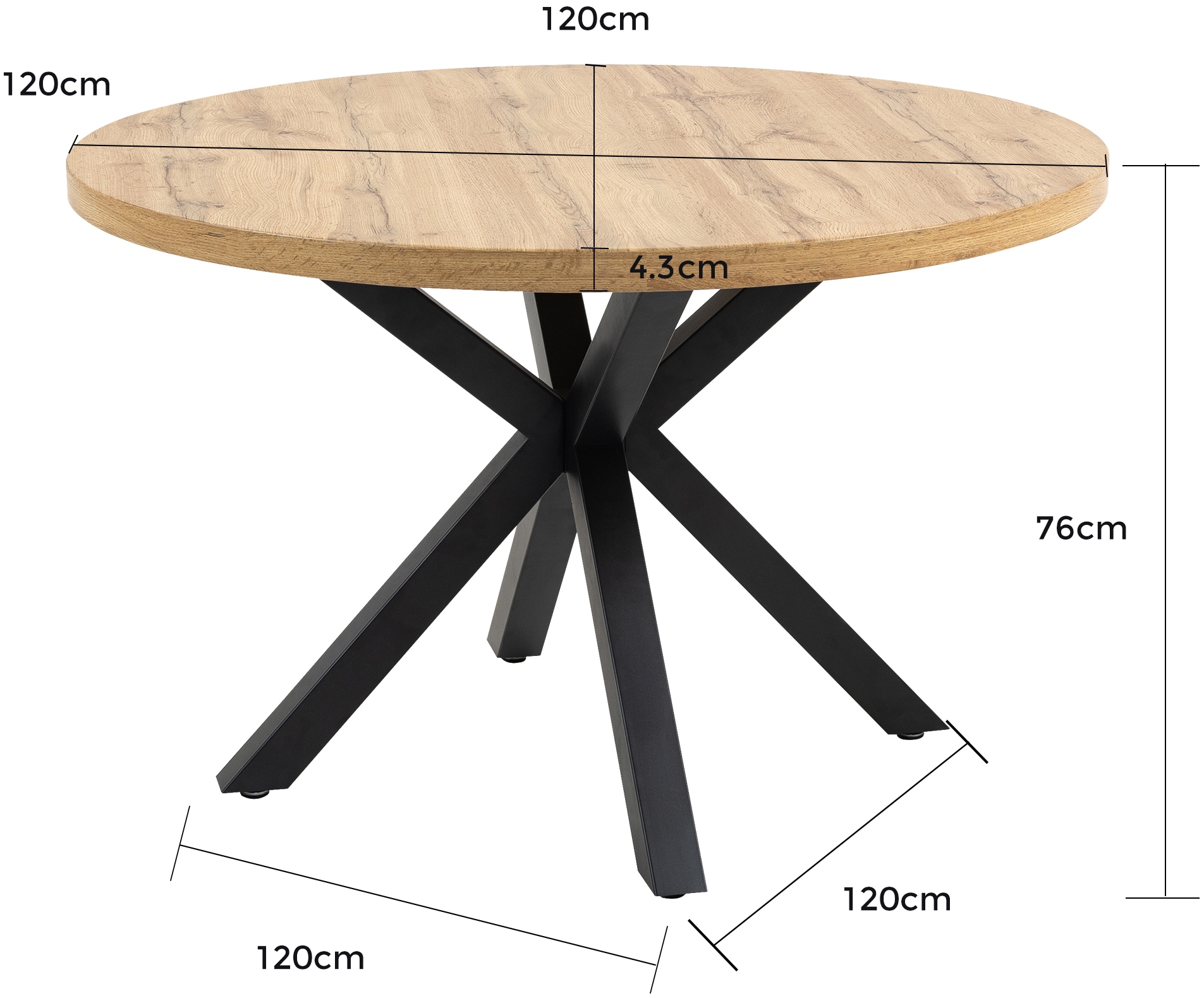 Duo Collection Esstisch »Damira Tisch rund« Massives Metallgestell, Belastbarkeit bis 100 kg
