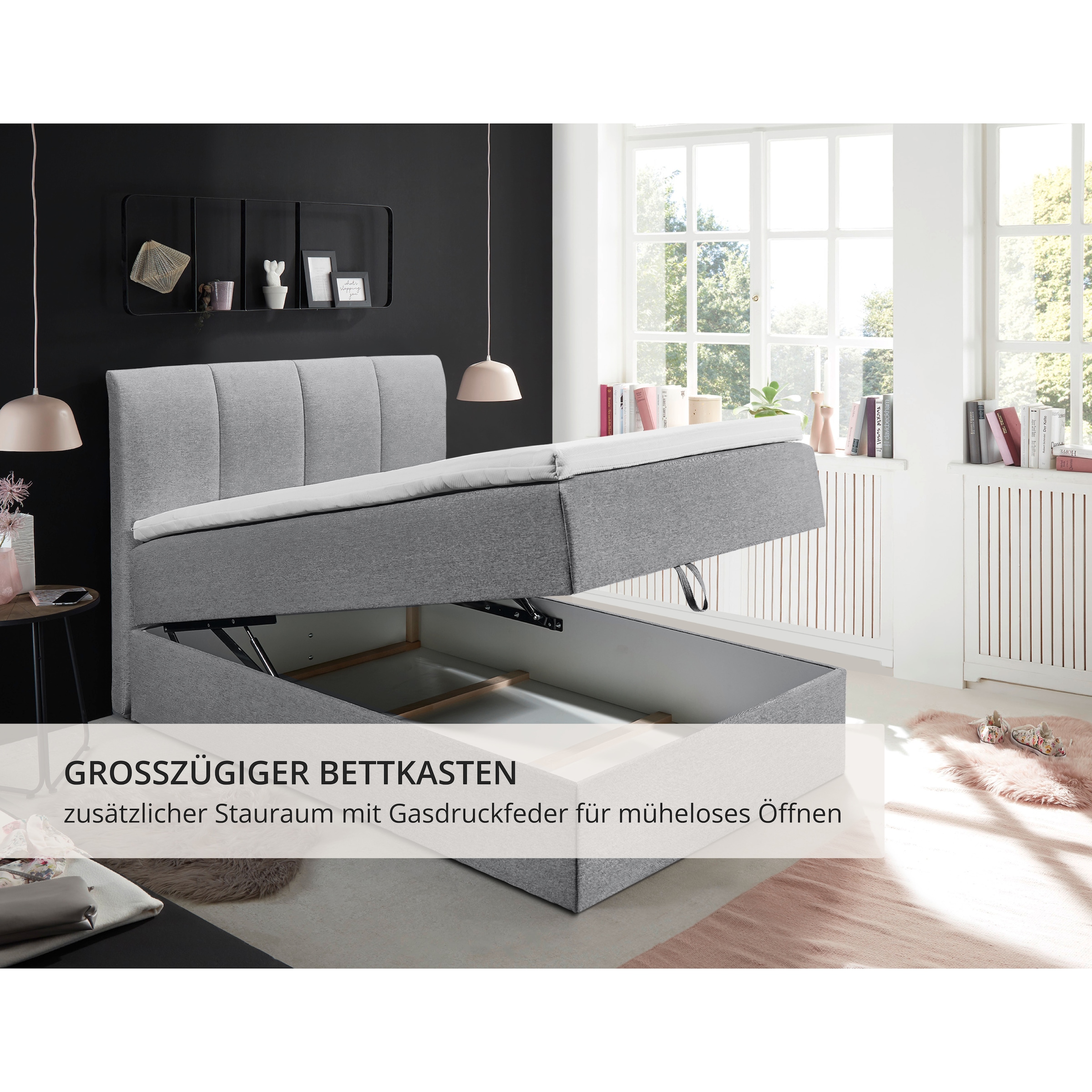 ED EXCITING DESIGN Lit de boxe »"Granada" OTTOs Choice, Topseller inkl. Bettkasten und Topper« erhältlich in den Grössen 120x200cm & 180x200cm