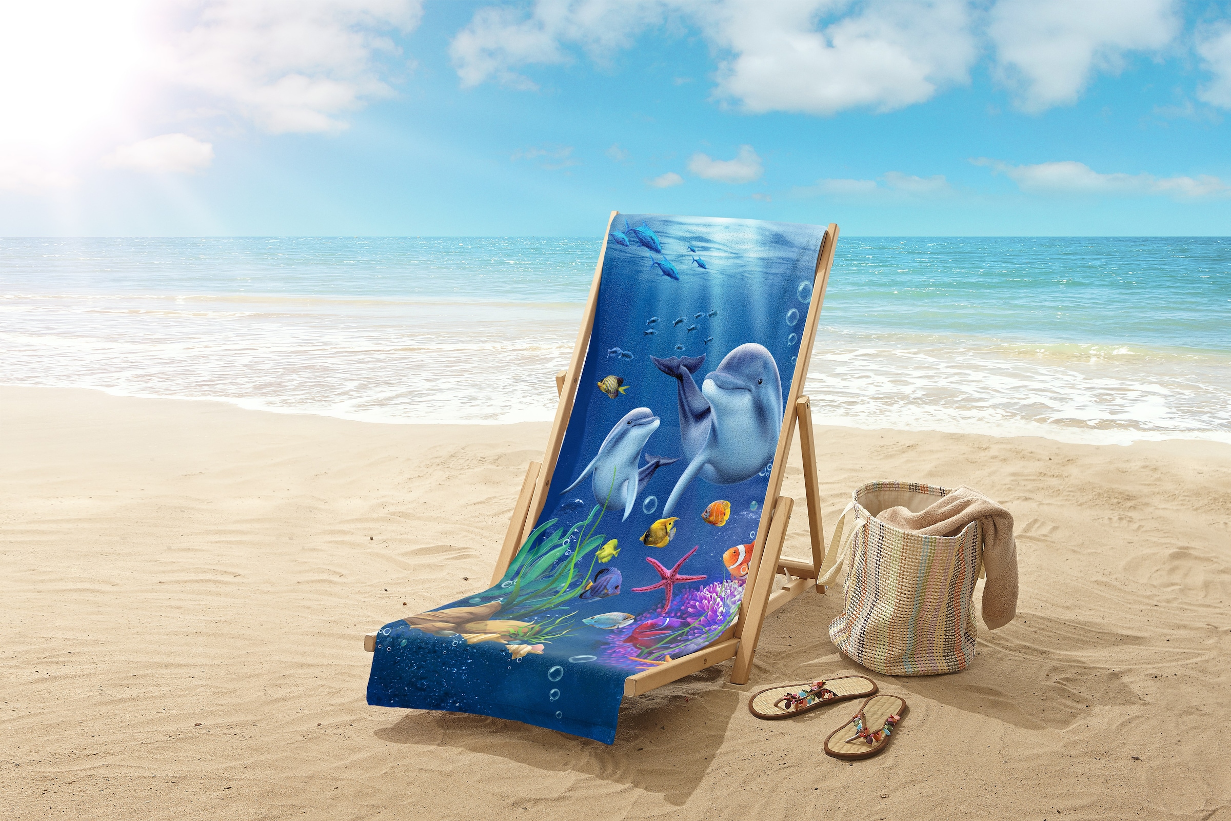 good morning Strandtuch »Mare« Kinder Strandtuch, Mikrofaser, Velours, saugfähig, weich, leicht, bunt