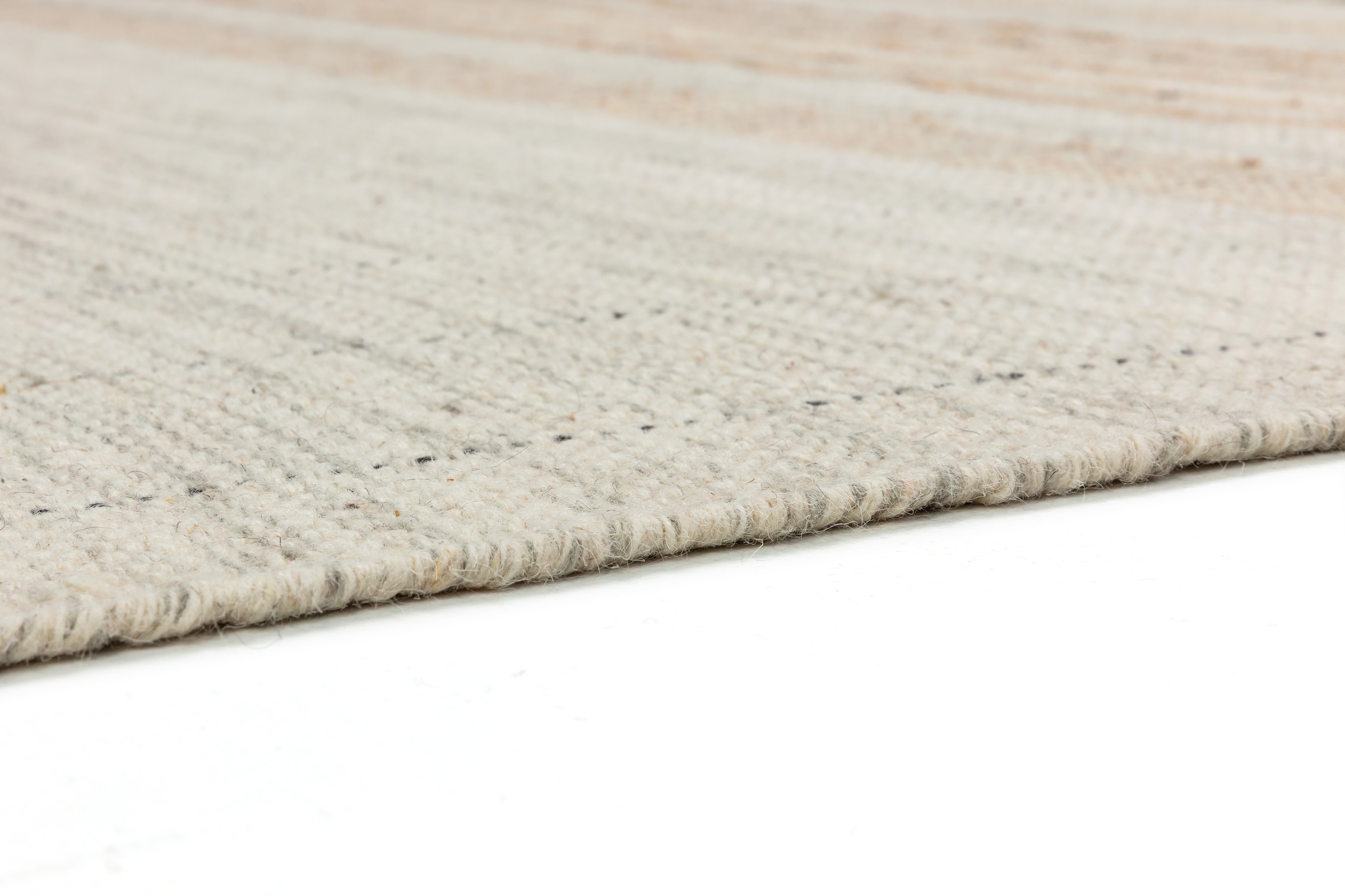 SCHÖNER WOHNEN-Kollektion Teppich »Neria« rechteckig 4 mm Höhe Wolle/Baumwolle/Jute Mix, mit Fransen, Karo Muster, Wohnzimmer