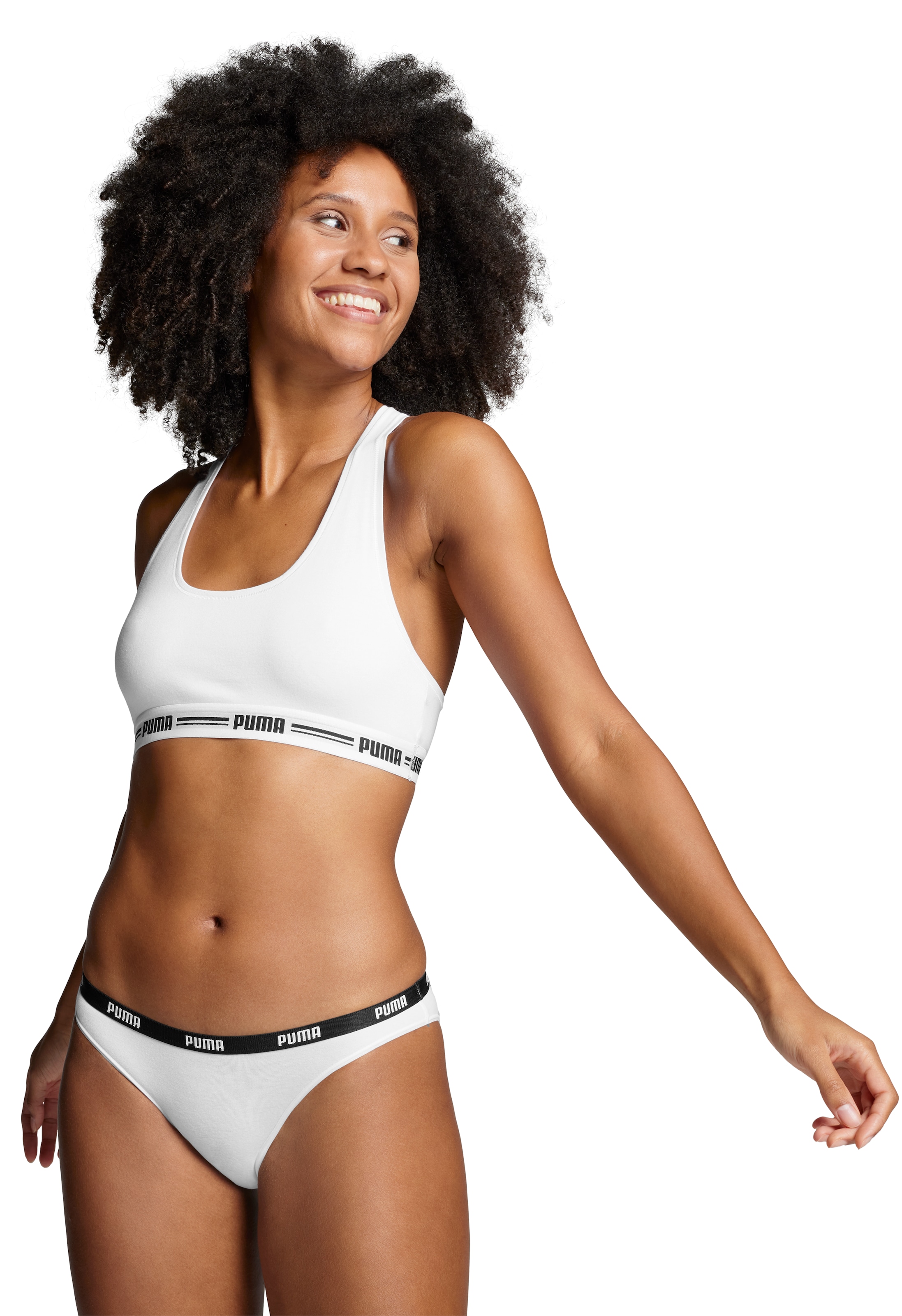 PUMA Bikinislip »PUMA WOMEN BIKINI 2P« 2er Pack,  Low-Rise Design, flache Nähte, elastischer Logobund