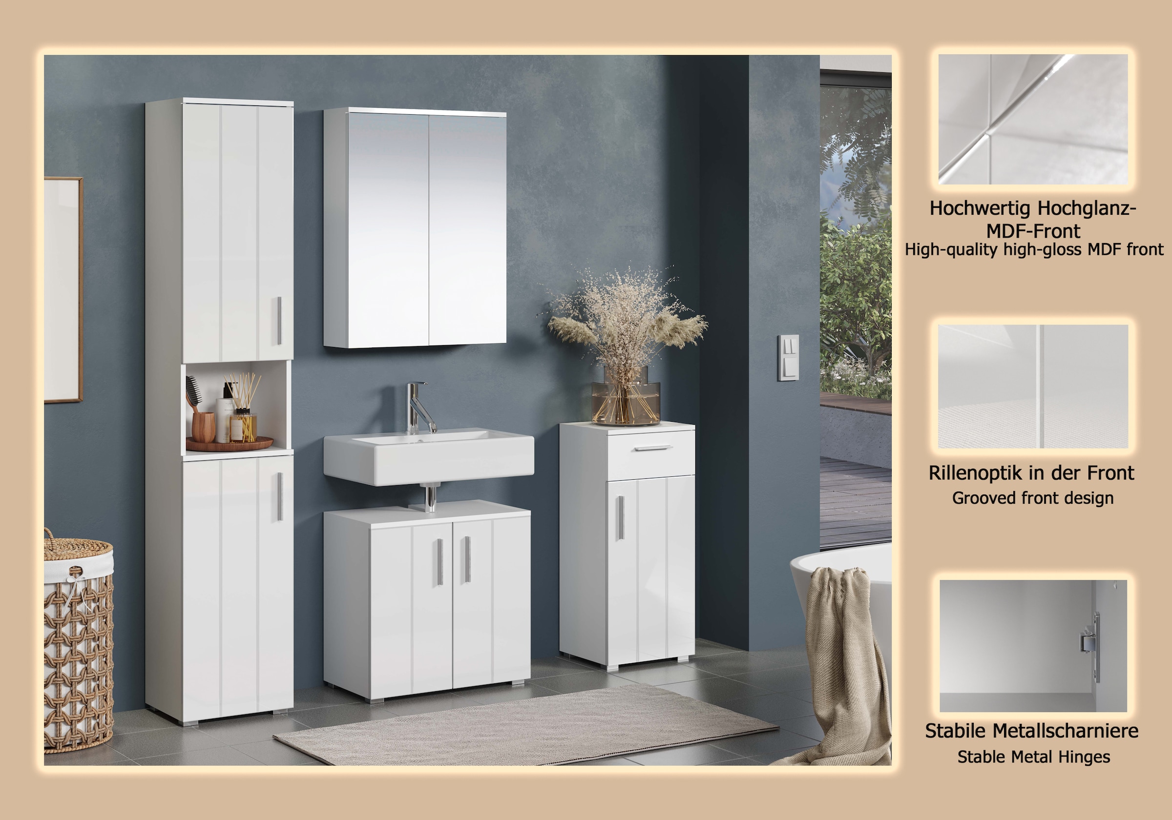 welltime Badezimmer-Set »Prag« Set, 4 Stk. tlg.