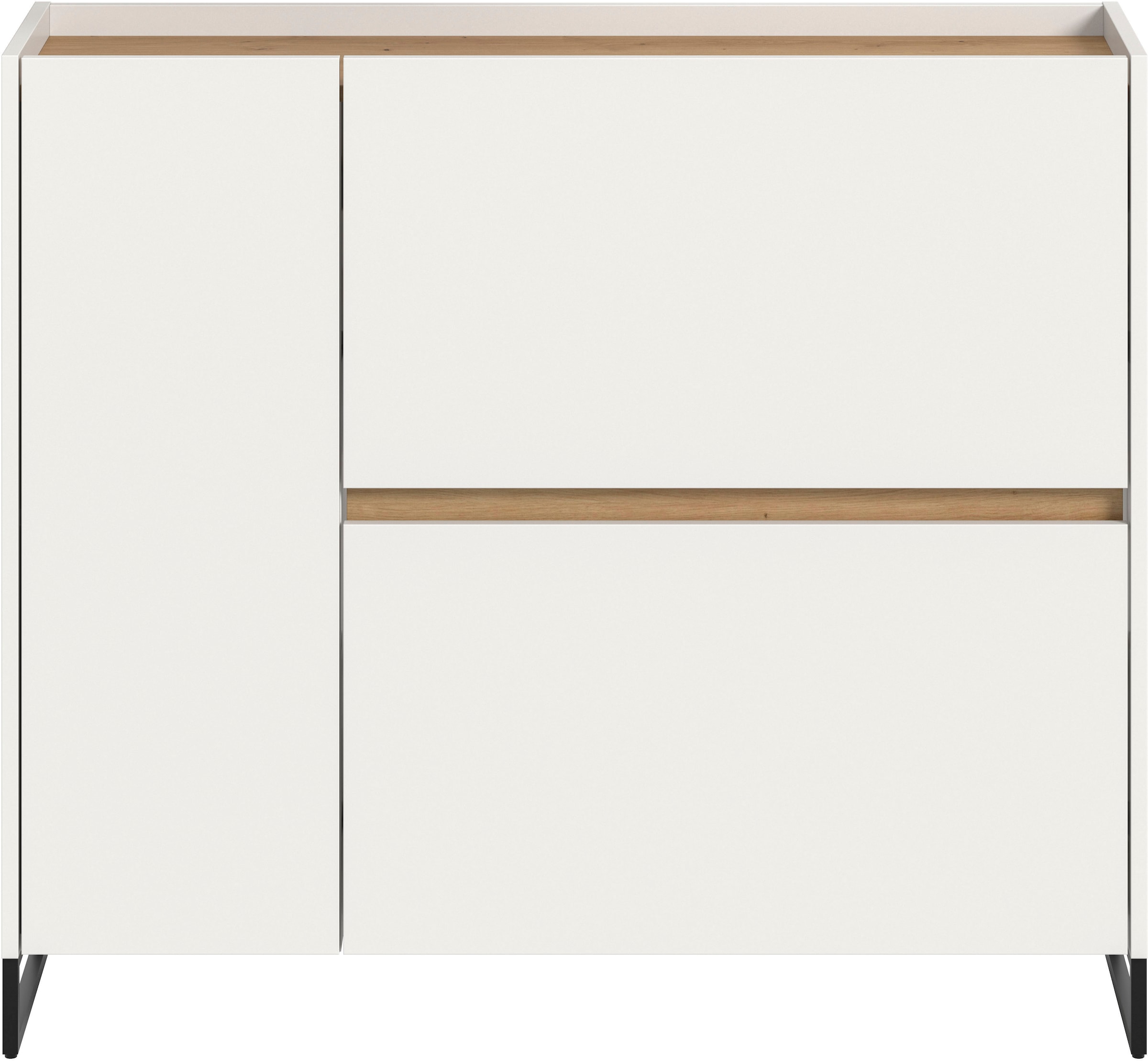 INOSIGN Schuhschrank »EVRID, Breite 110cm, 1 Tür, 2 Schuhwalzen, inkl. Metall-Kufenfüsse« individuell mit anderen Artikel der Serie EVRID erweiterbar, 1 Stk. tlg. Schuhkommode, Kommode, Sideboard, Garderobenschrank, Flurkommode