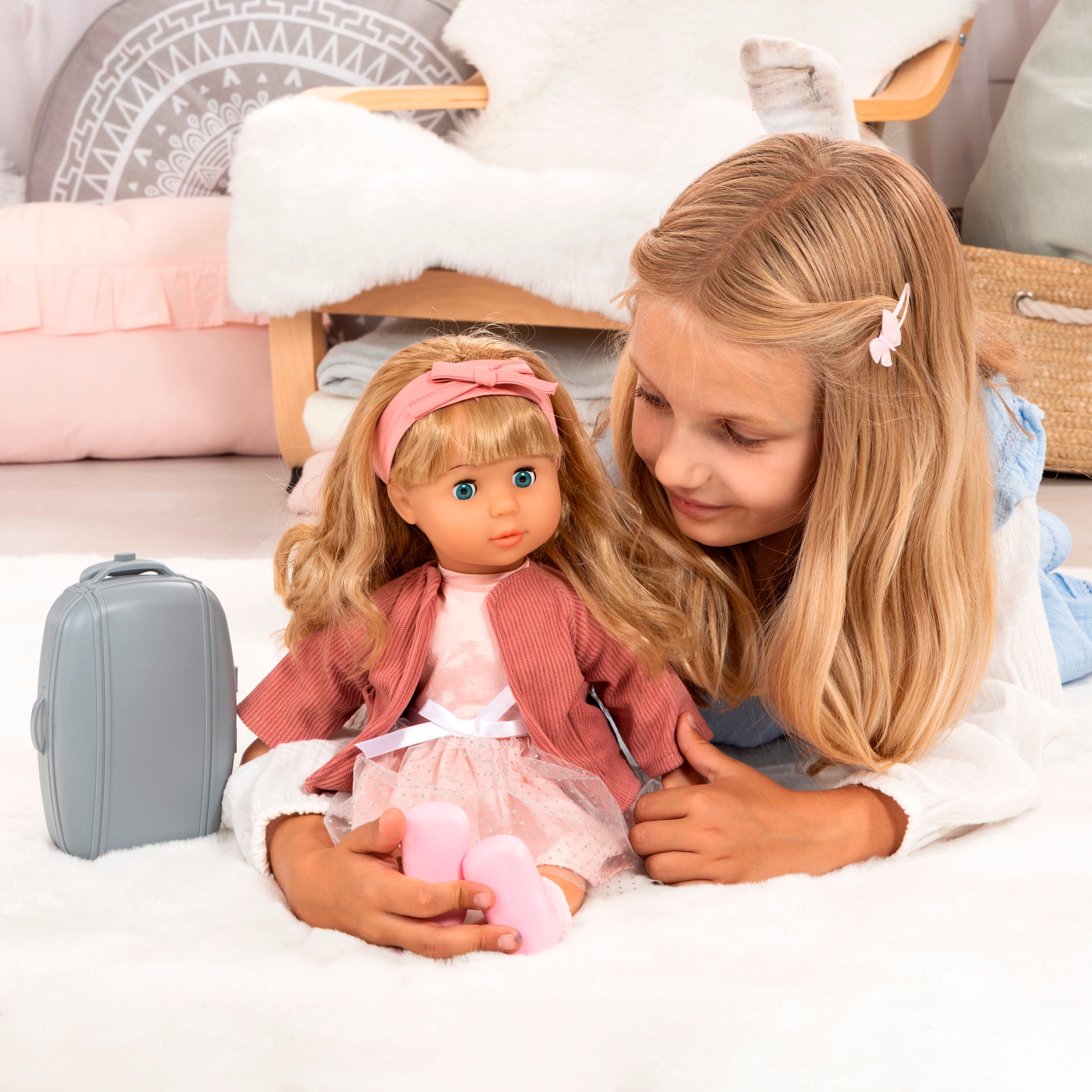 Bayer Stehpuppe »Charlene, 46 cm, altrosa« mit Funktion