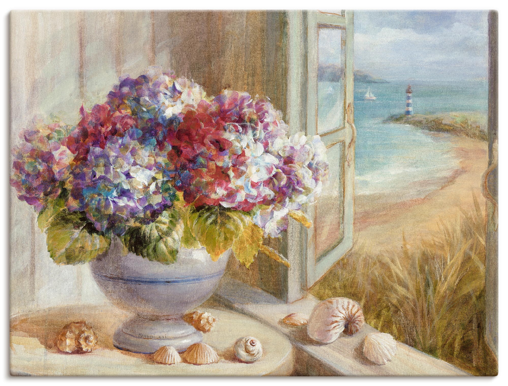 Artland Tableau sur toile »Küsten Hortensie« 1 cuis tlg. auf Holzrahmen gespannt