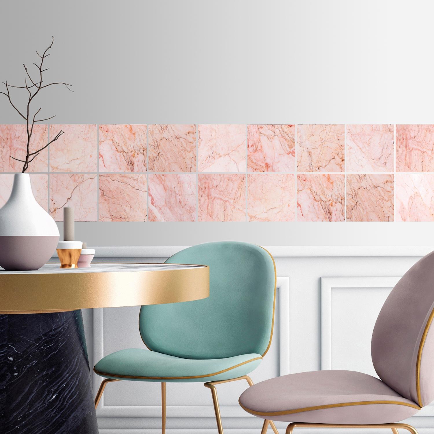 queence Autocollants pour carrelage »Marmor« Stickerfliesen, selbstklebend, Sticker, 12er Set