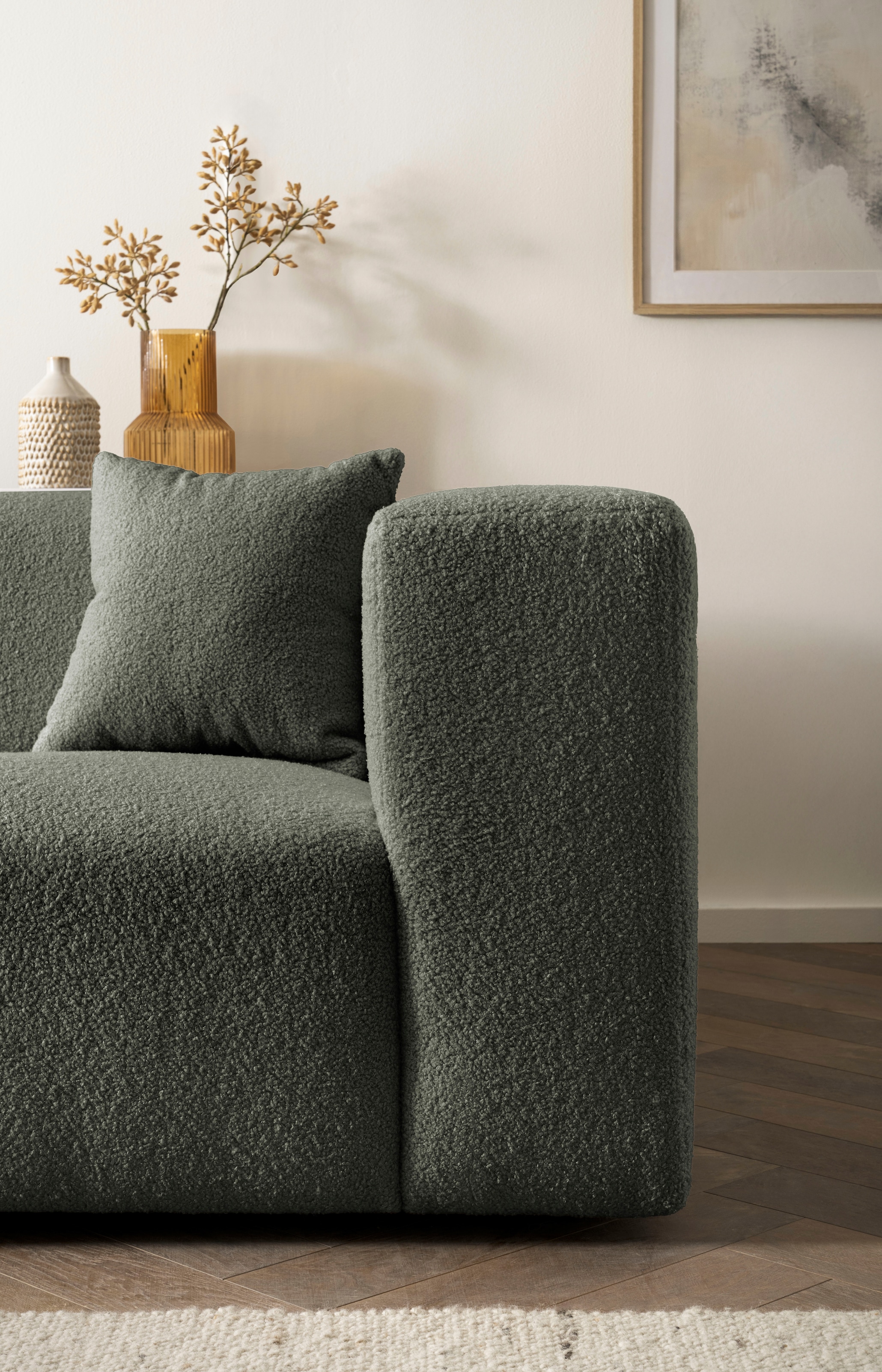 Home affaire Coin rembourré »BAKELS, Ecksofa-Set mit Hocker, L-Form mit Schlaffunktion« Ecksofa-Set (incl. Hocker) im trendigen Megacord