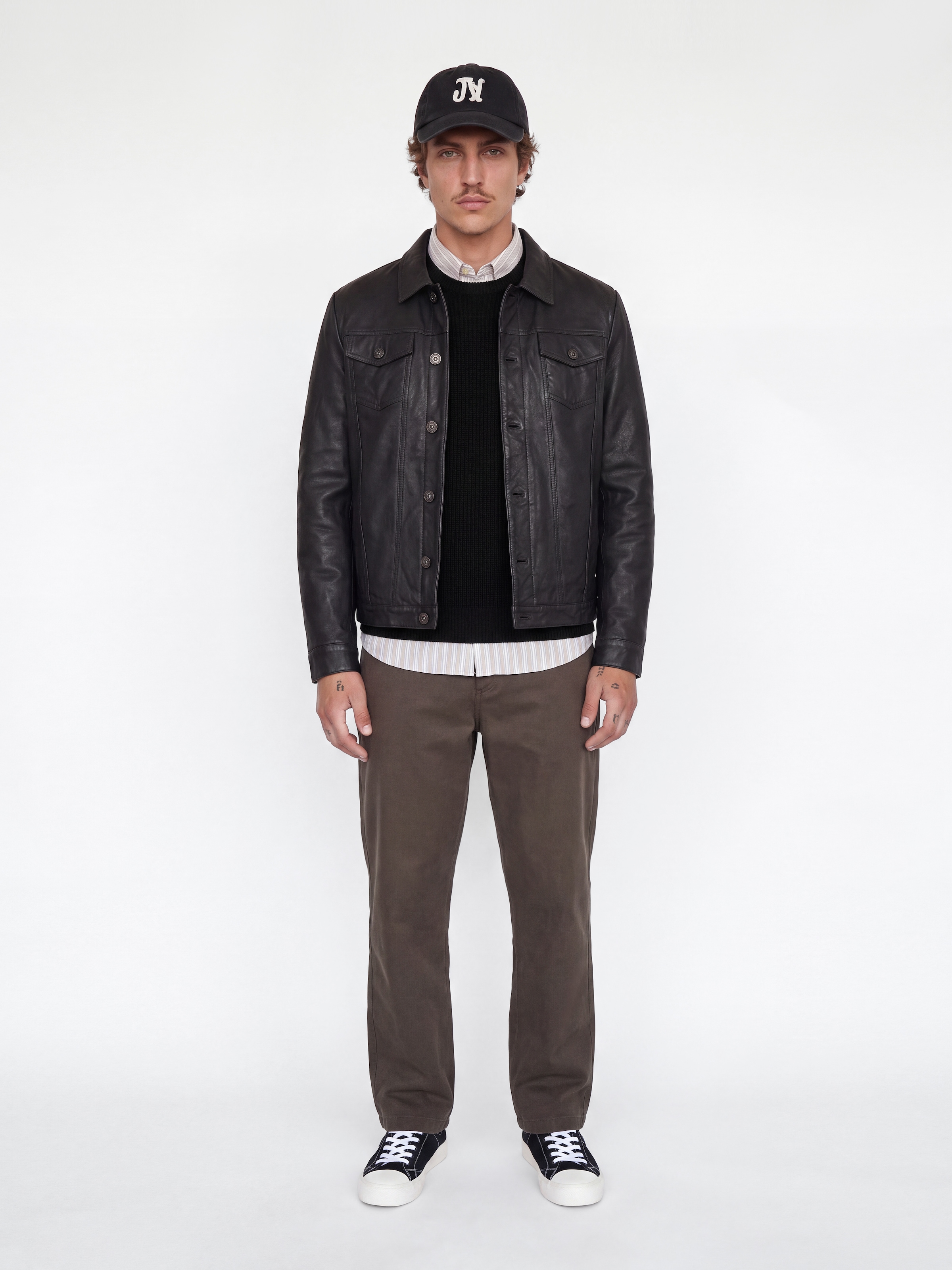 Jack & Jones Rundhalspullover »JJCLEVELAND KNIT CREW NECK« Materialmix, normal geschnitten
