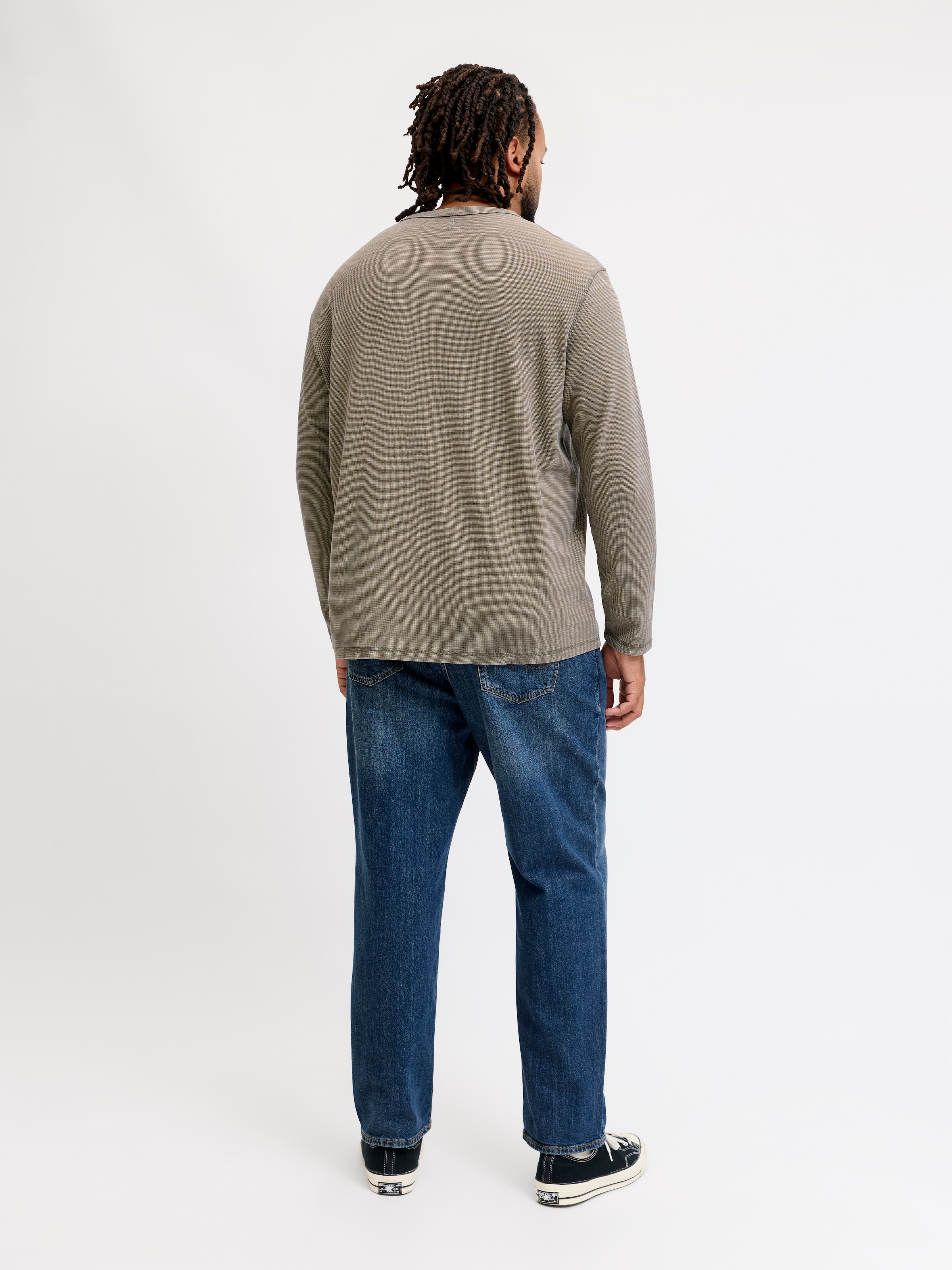 Jack & Jones PlusSize Langarmshirt »JPRBLUAARON LS HENLEY TEE PLS« Baumwollmischung, regular fit