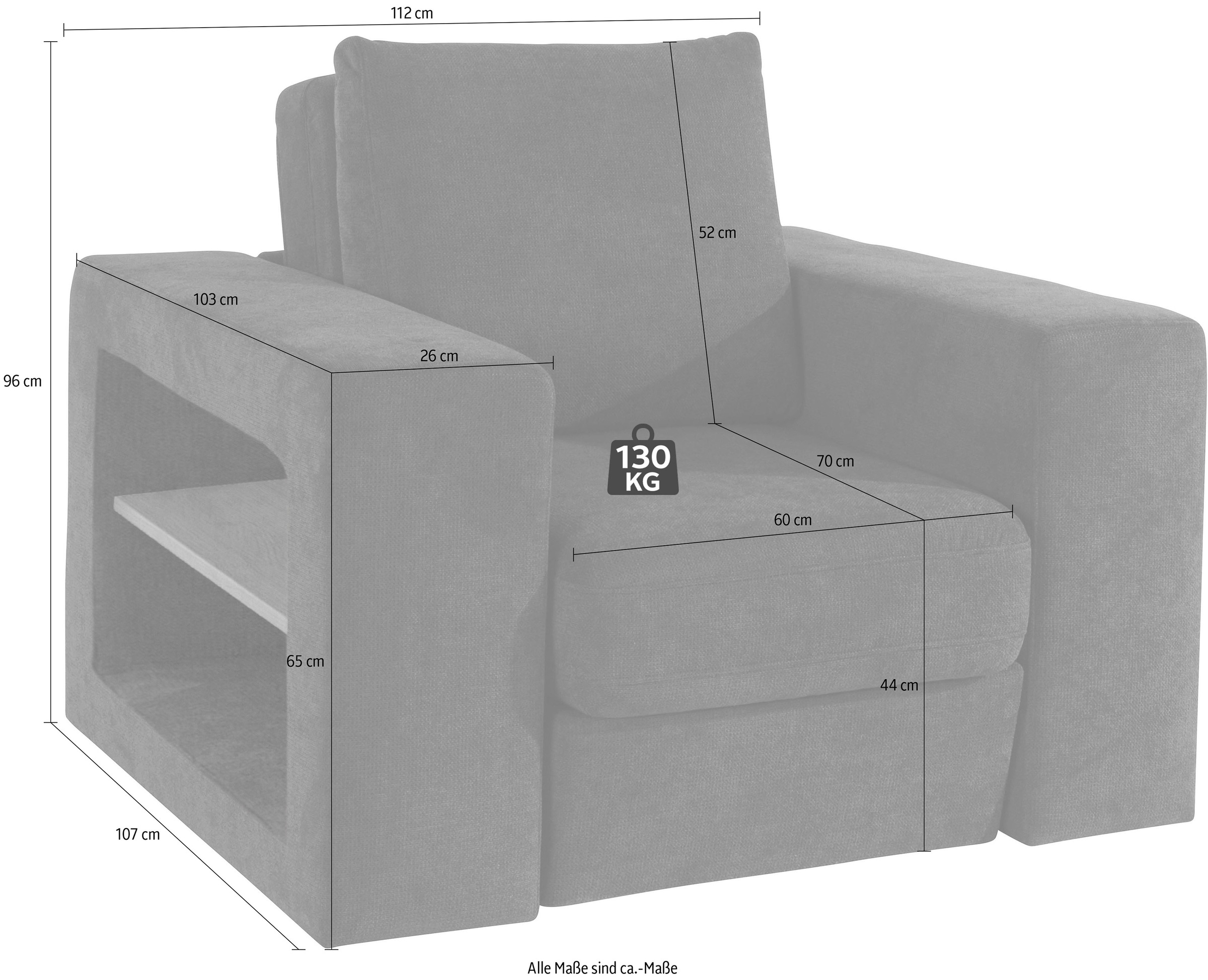 LOOKS by Wolfgang Joop Fauteuil »Looksvb« Verwandlungssessel: aus Sessel wird Sessel mit 1 Hocker, Regalfunktion
