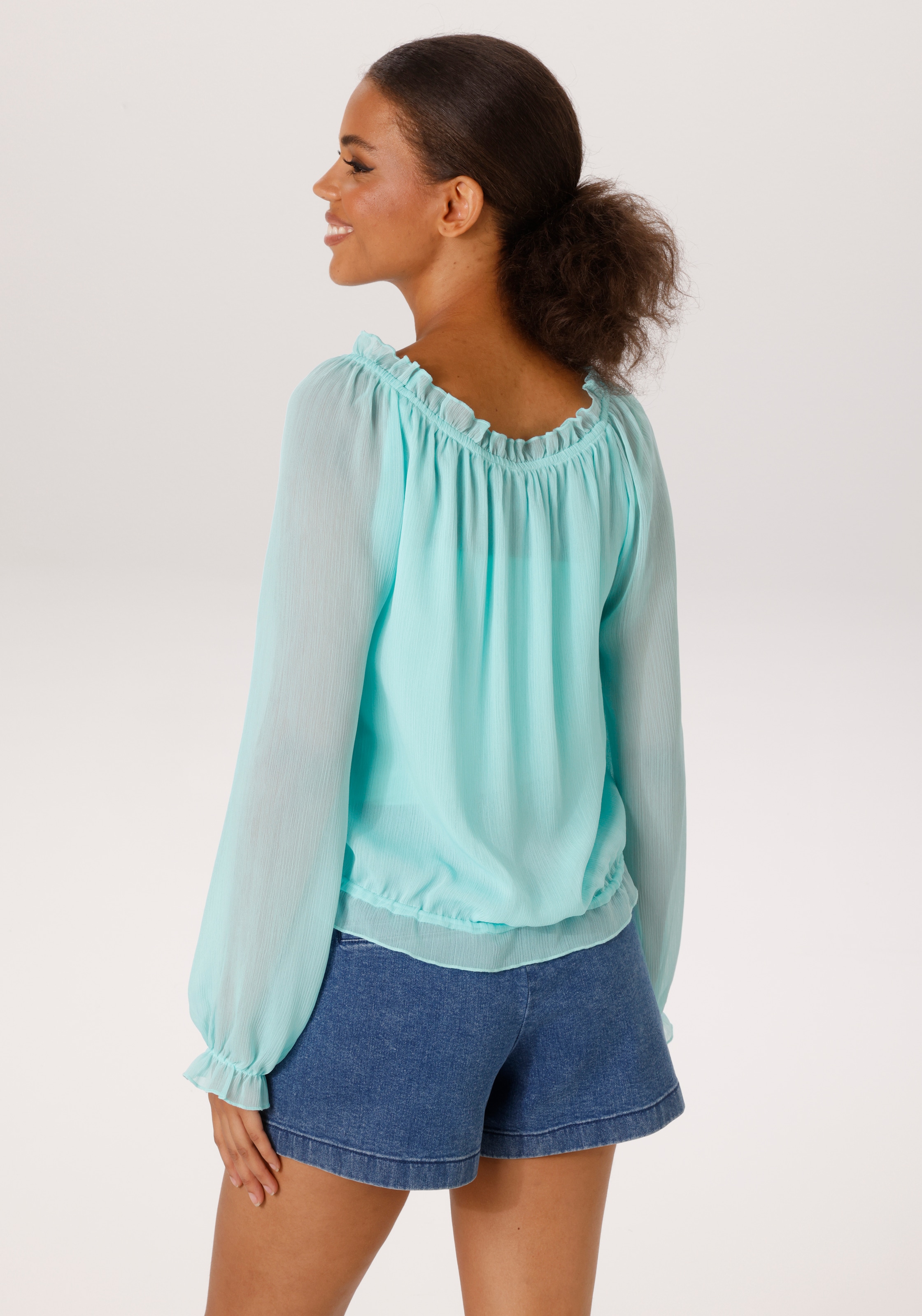 Aniston CASUAL Schlupfbluse aus strukturiertem Chiffon - NEUE KOLLEKTION