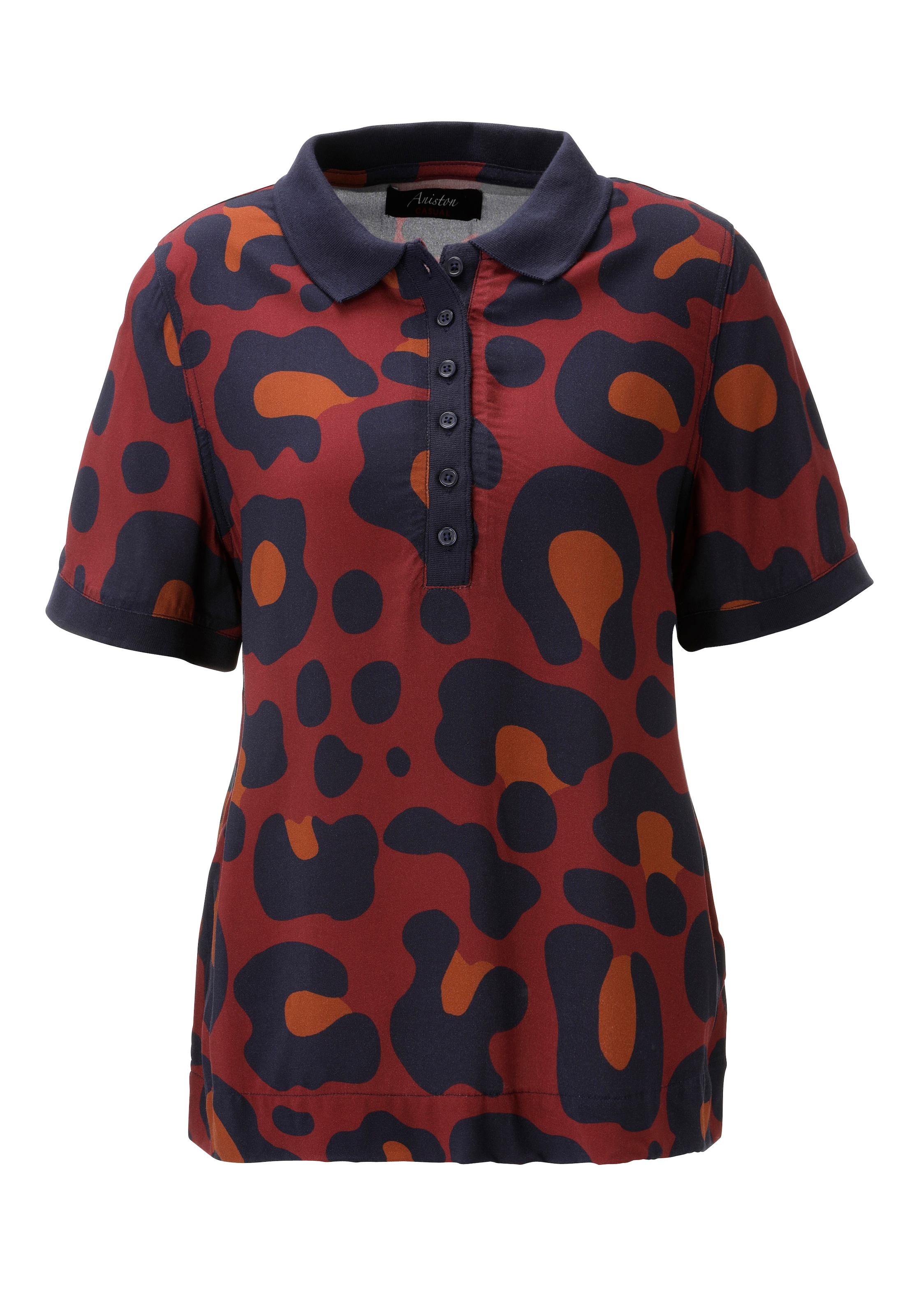 Aniston CASUAL Blouse à manches courtes en imprimé animal extravagant - chaque pièce est unique