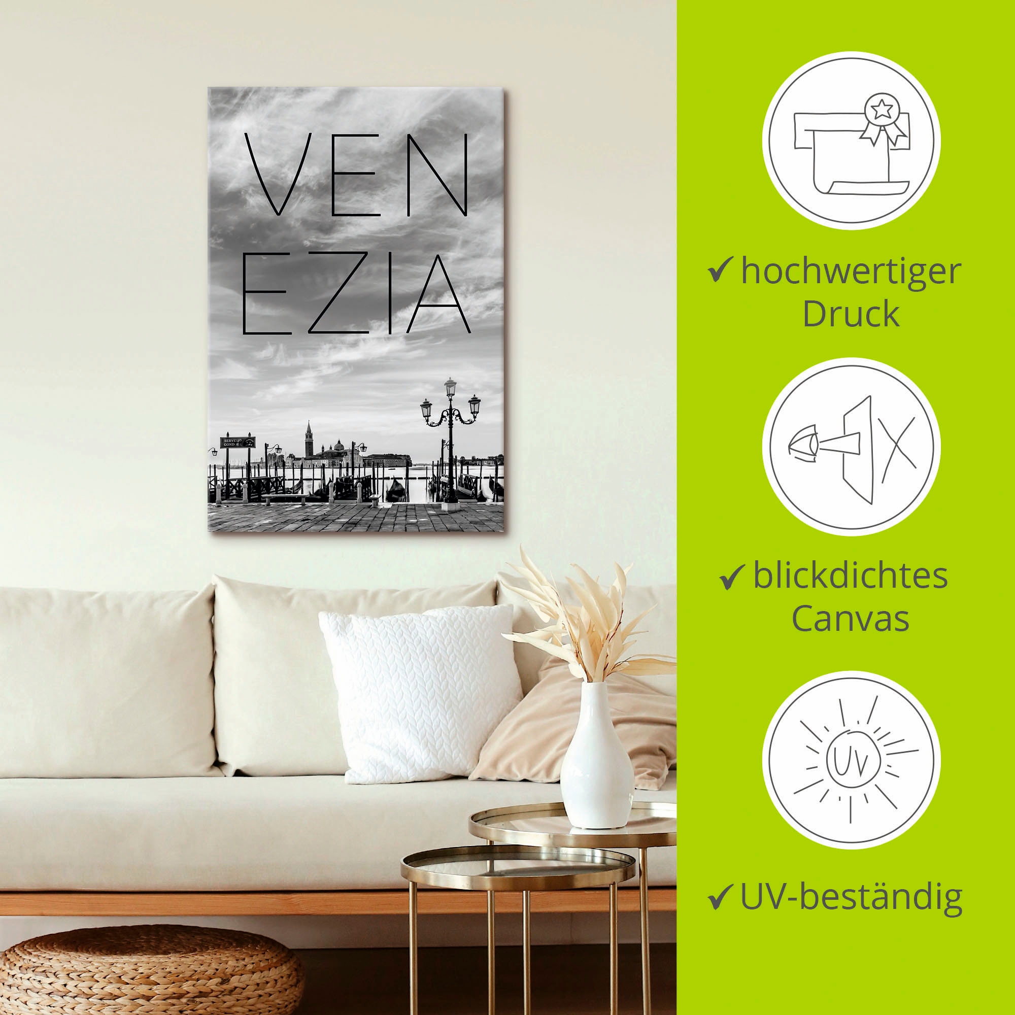 Artland Wandbild »Gondeln am frühen Morgen in Venedig« Venedig 1 Stk. tlg. als Leinwandbild in verschied. Grössen