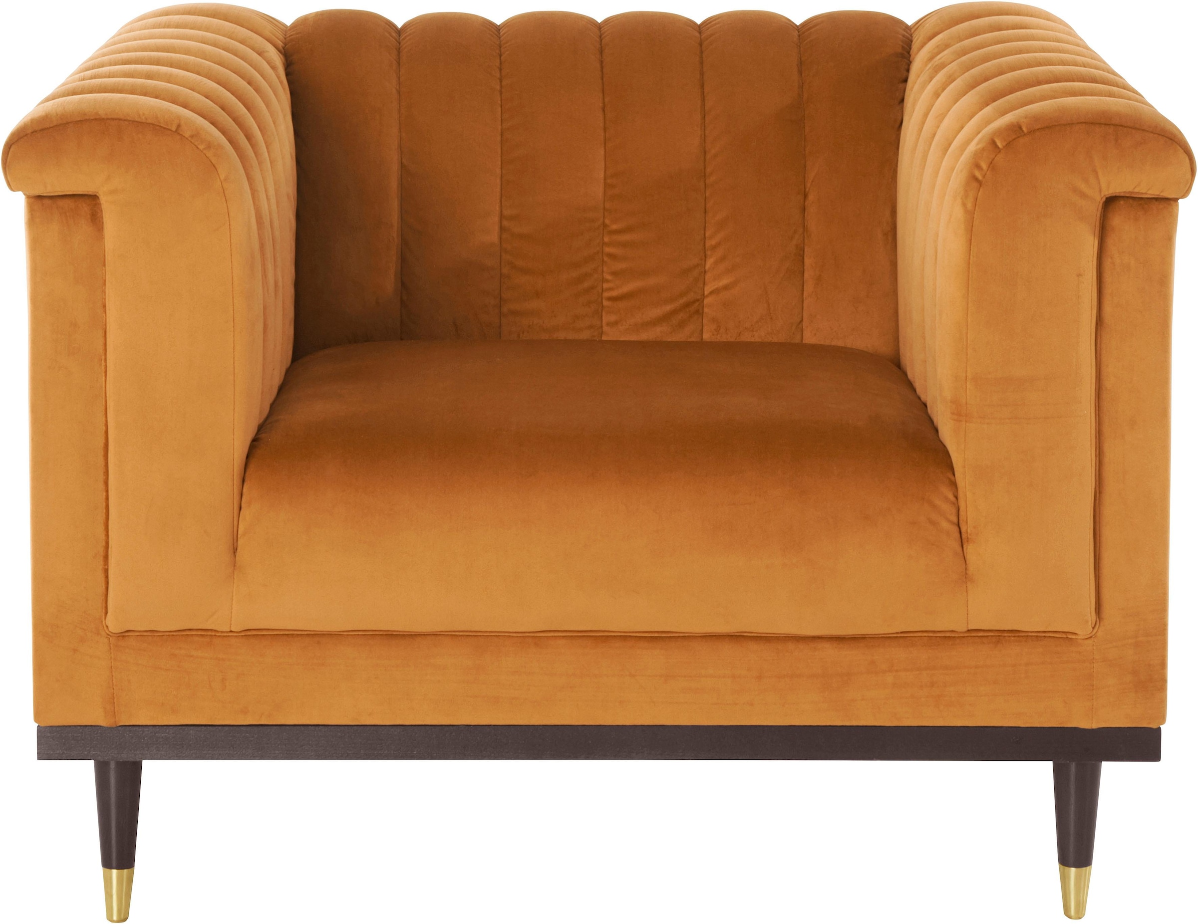 Home affaire Fauteuil »Chamby« mit Holzrahmen unten und Steppung im Lehnenbereich