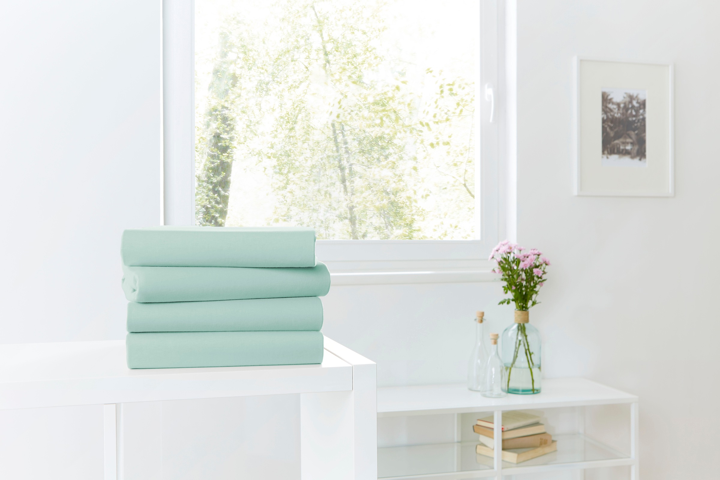 Primera Draps de lit »Mako-Feinjersey Spannbetttuch« Geeignet für Standardmatratzen bis 22 cm, 100% Baumwolle