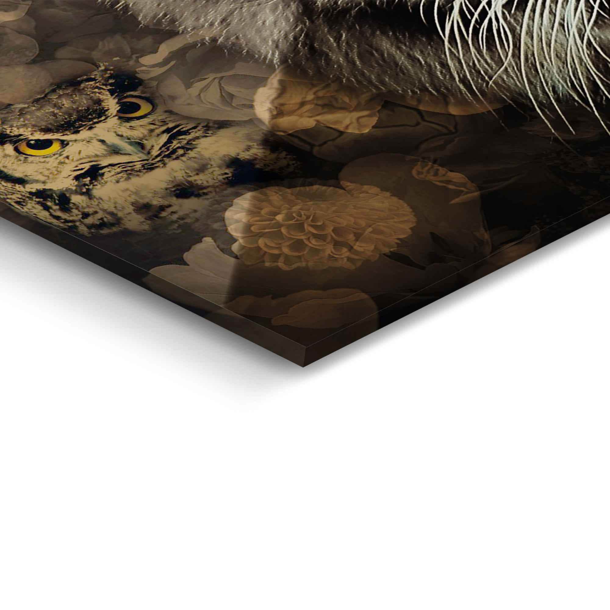 Reinders! Tableau en verre »Glasbild Tiger Tierreich - Blumen - Herbstfarben - Blaue Augen« 1 cuis tlg.