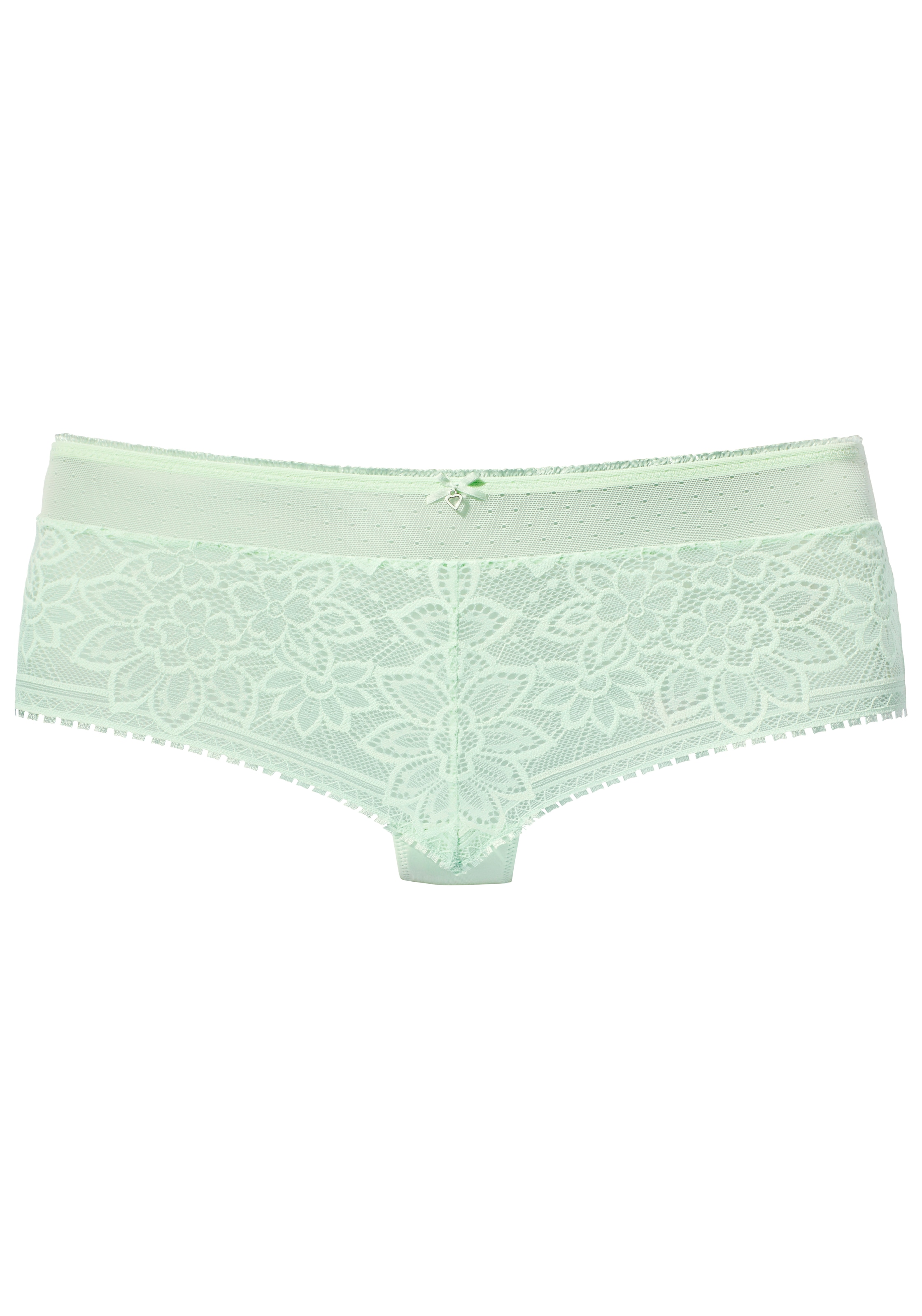 LASCANA Panty aus blumiger Jacquardspitze mit hübschem Accessoire