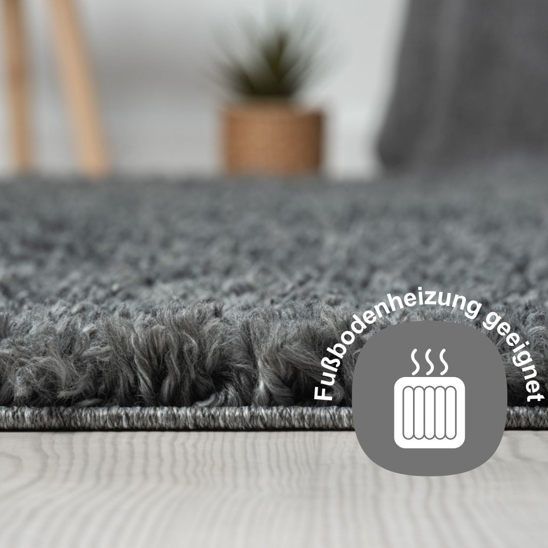 Myflair Möbel & Accessoires Tapis à poils longs »My Shaggy« Rond 37 mm Höhe Shaggy, Uni Farben, leicht glänzend, Microfaser, extra flauschig