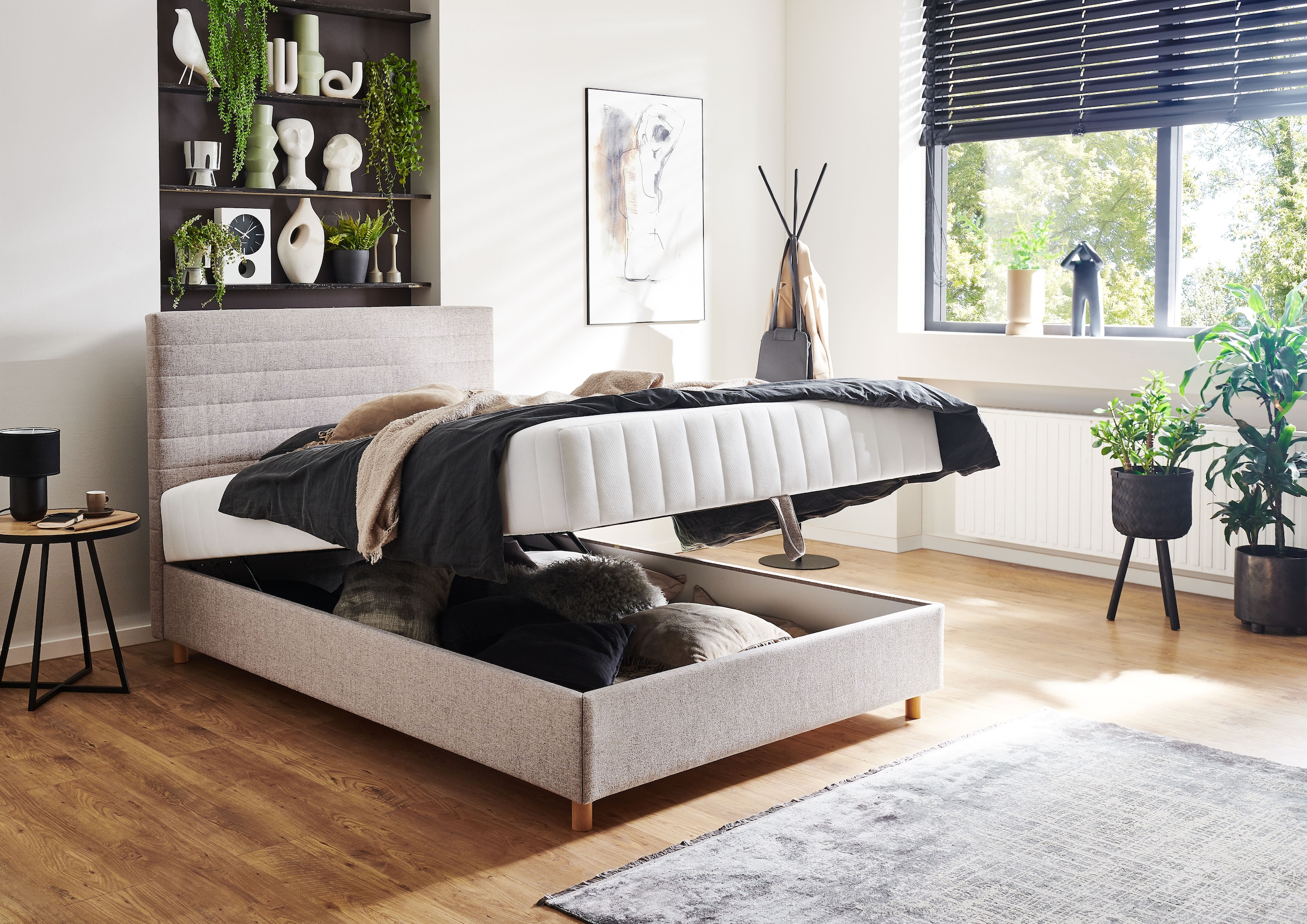 ATLANTIC home collection Stauraumbett »Josie« mit Taschen-Federkernmatratze und Bettkasten