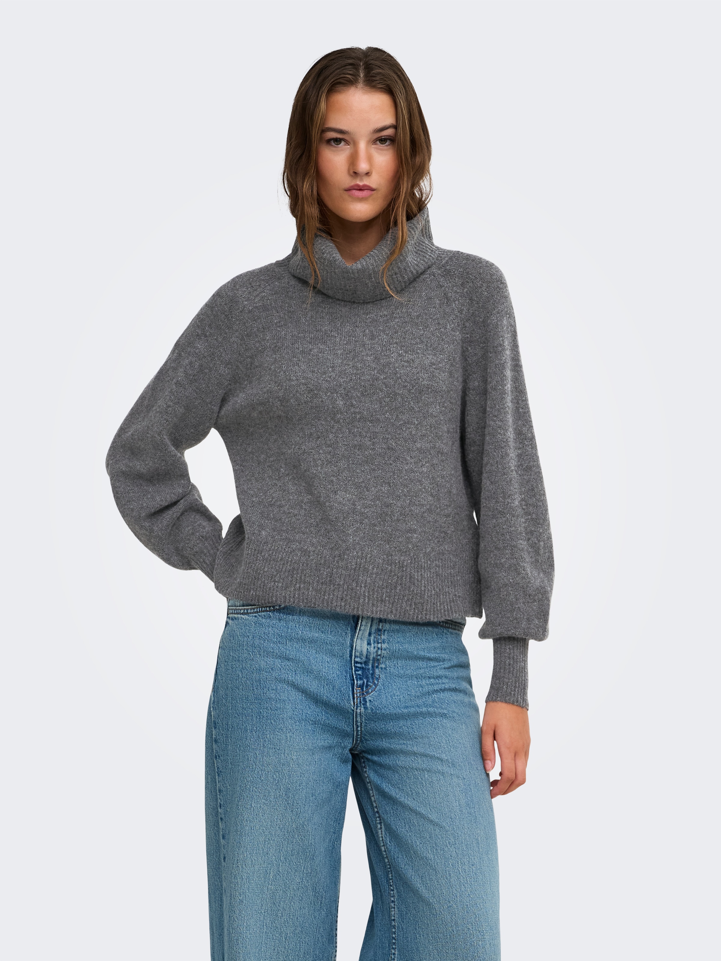 ONLY Pull à col roulé »ONLOLIVIA LS ROLL NECK CC KNT« mélange de matériaux, coupe régulière