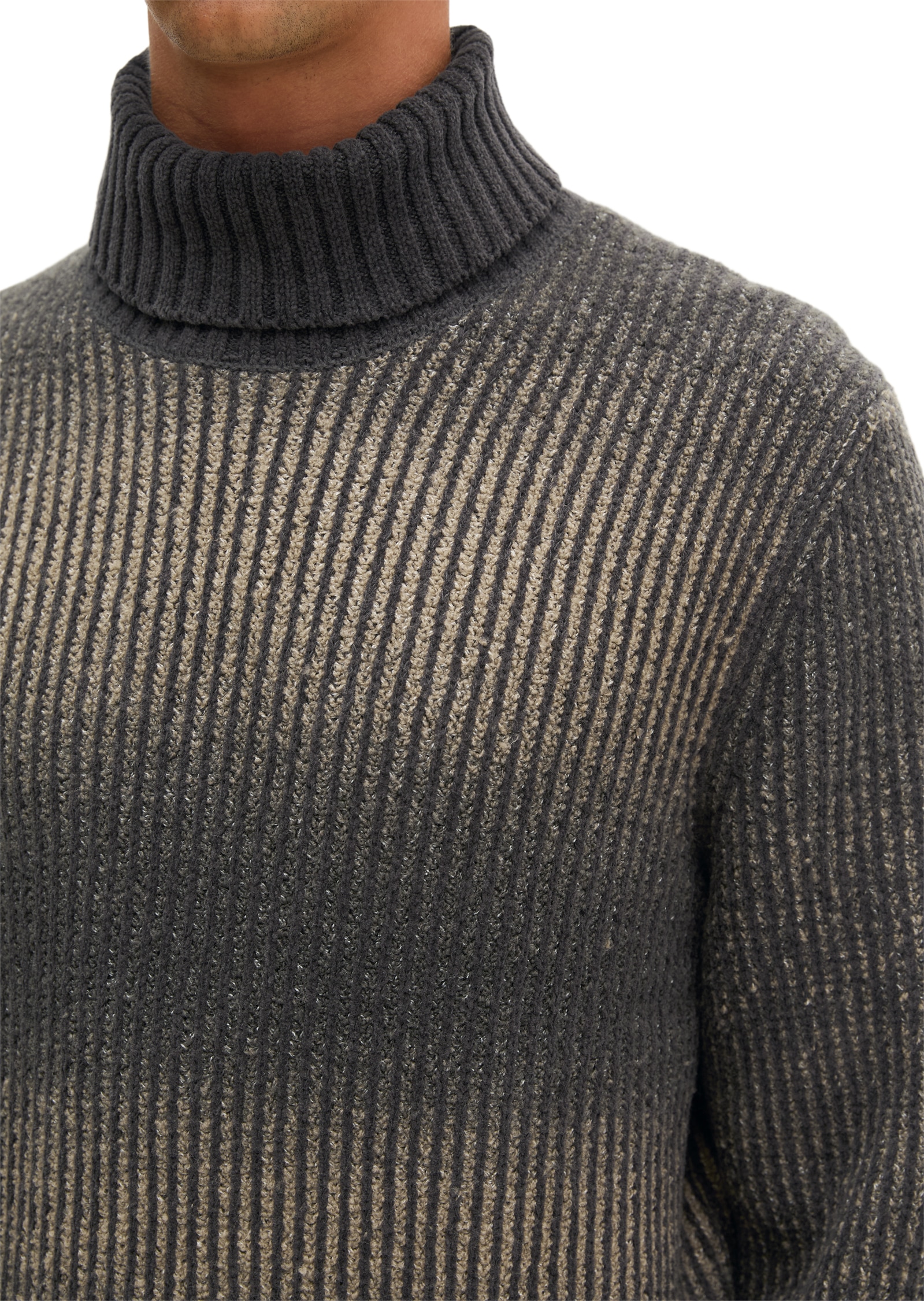 Marc O'Polo Rollkragenpullover regular aus weichem Bio-Baumwoll- Schurwoll-Mix