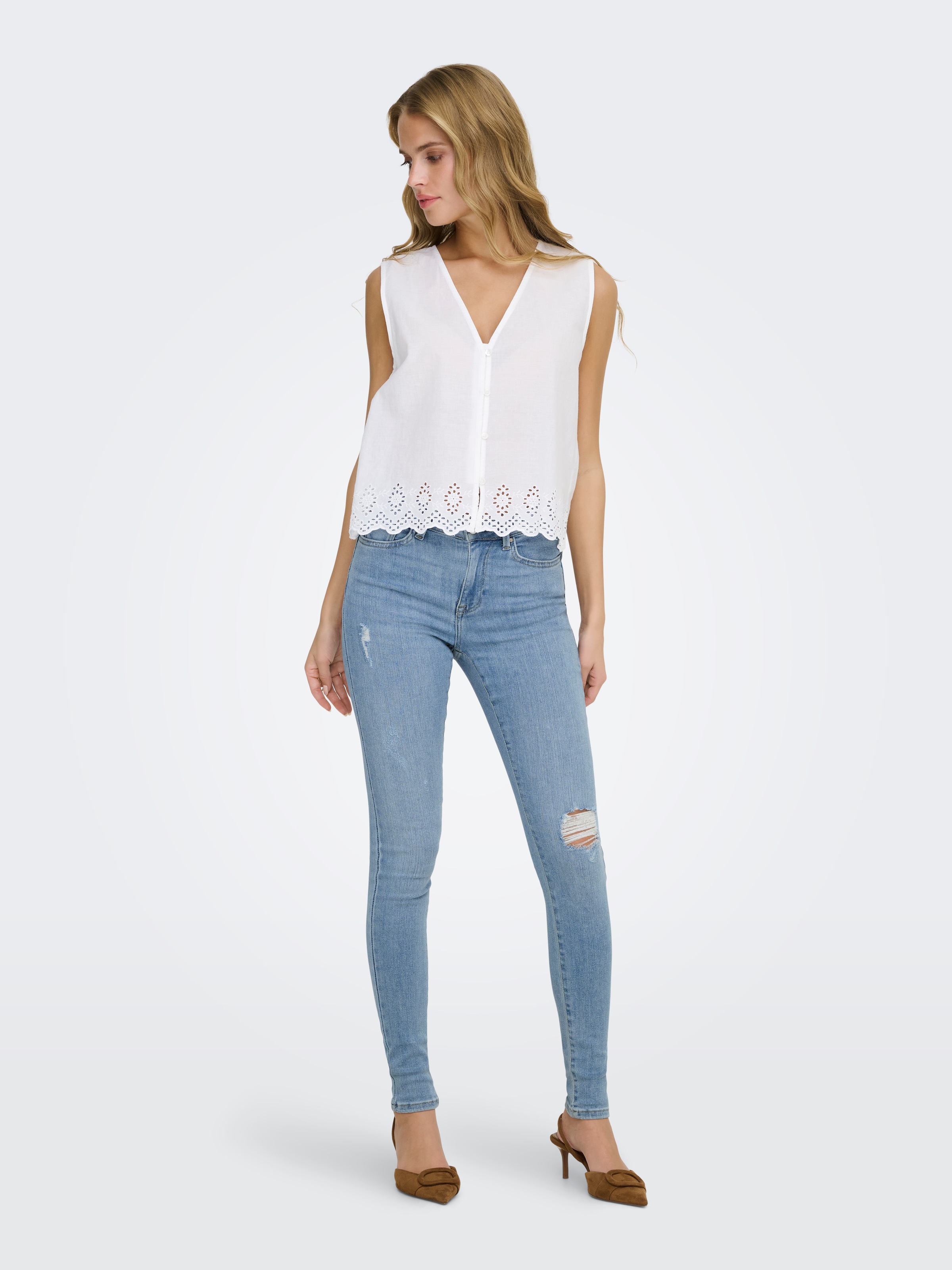 ONLY Jeans skinny »ONLPOWER LIFE MID PUSH« Mélange coton, coupe skinny, taille normale