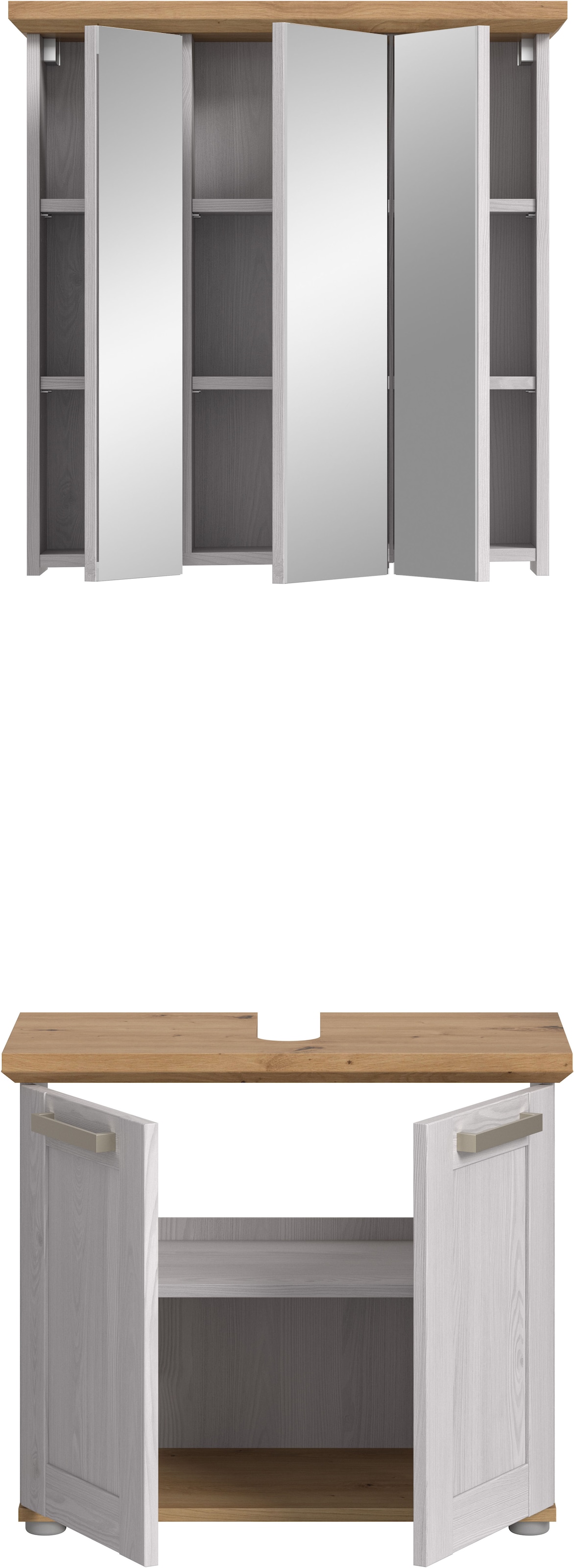 welltime Ensemble de meubles de salle de bain »COSENZA« best. aus: 1 Spiegelschrank, 1 Waschbeckenunterschrank, 2 cuis tlg.