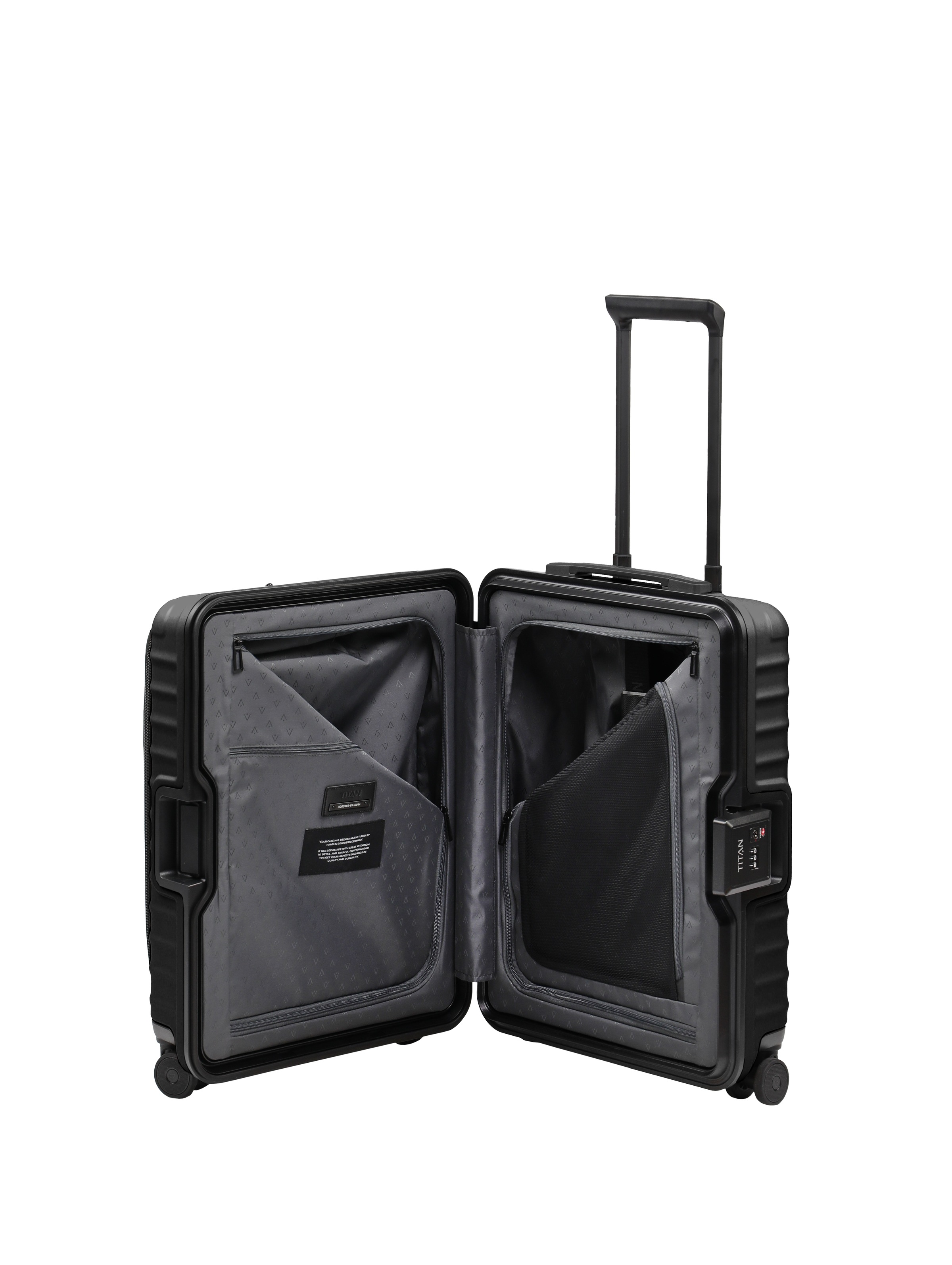 TITAN - Made in Germany Trolley »OVERSEAS Koffer Hartschale« 42 litre 4 Rollen avec serrure TSA, agencement intérieur intelligent