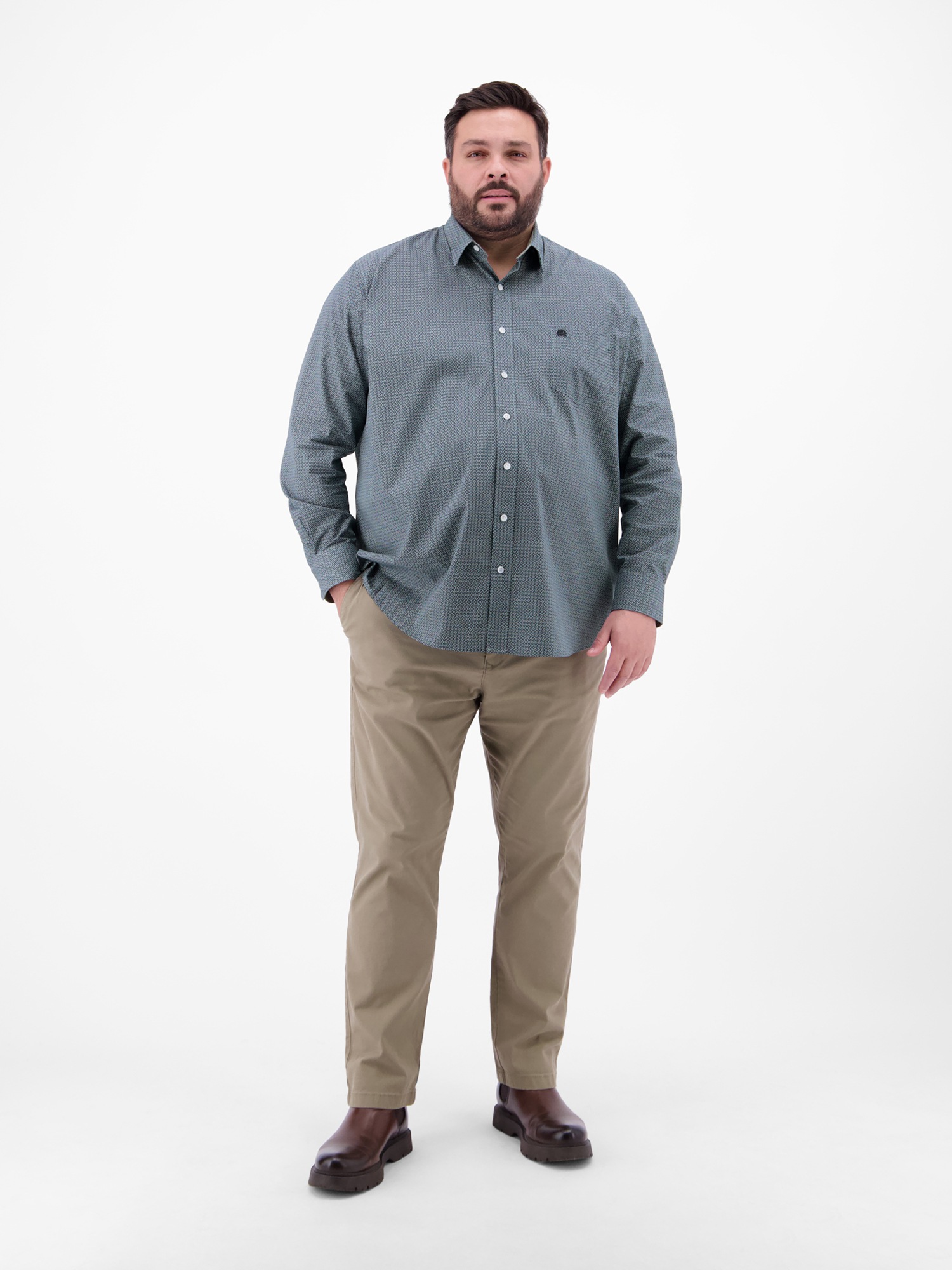 LERROS Chemise à manches longues »Langarmhemd mit Kentkragen aus 100% Baumwolle«