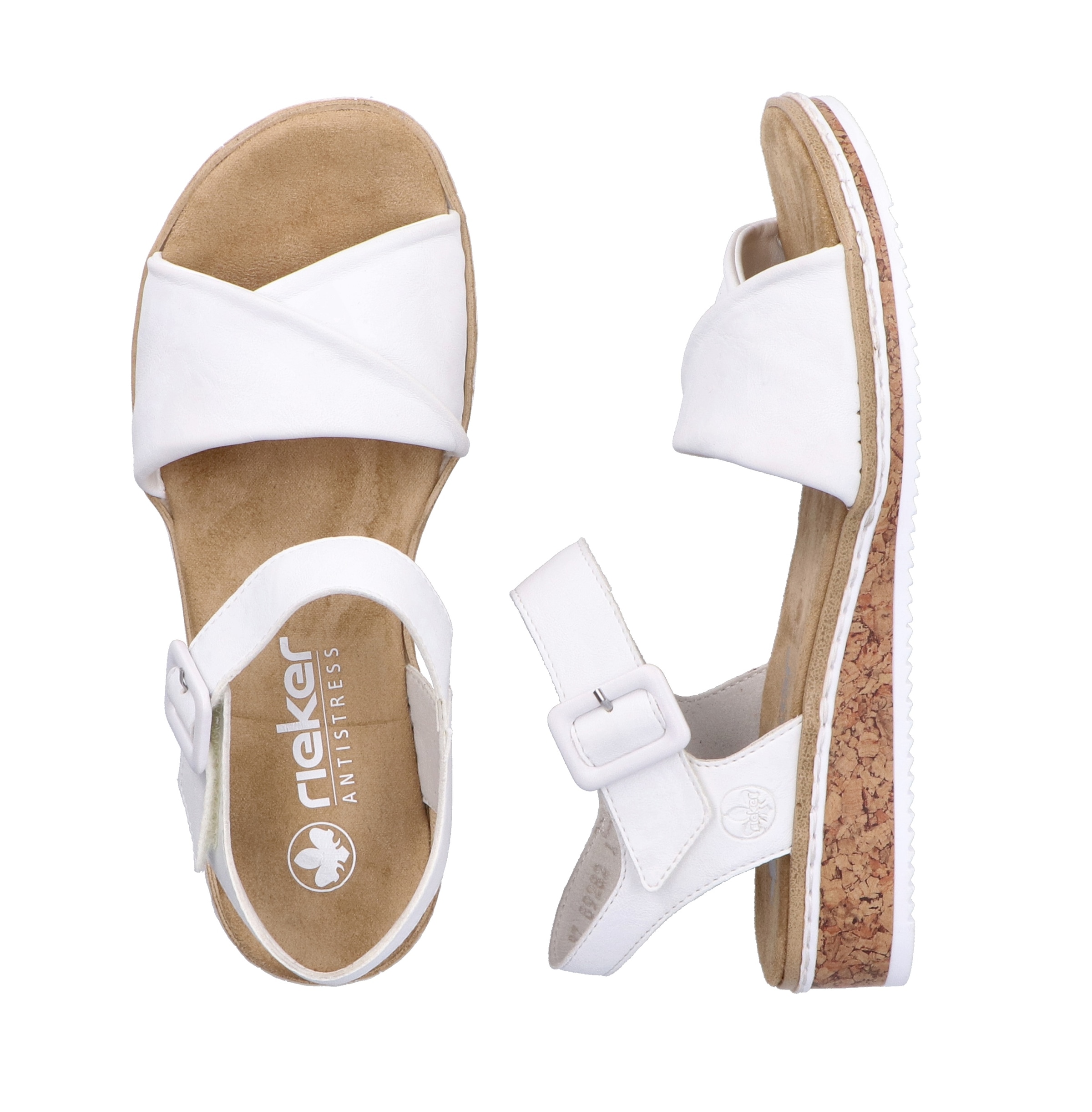 Rieker Sandalette  Keilsandale, Sommerschuh, Urlaubsschuh mit Klettriemchen