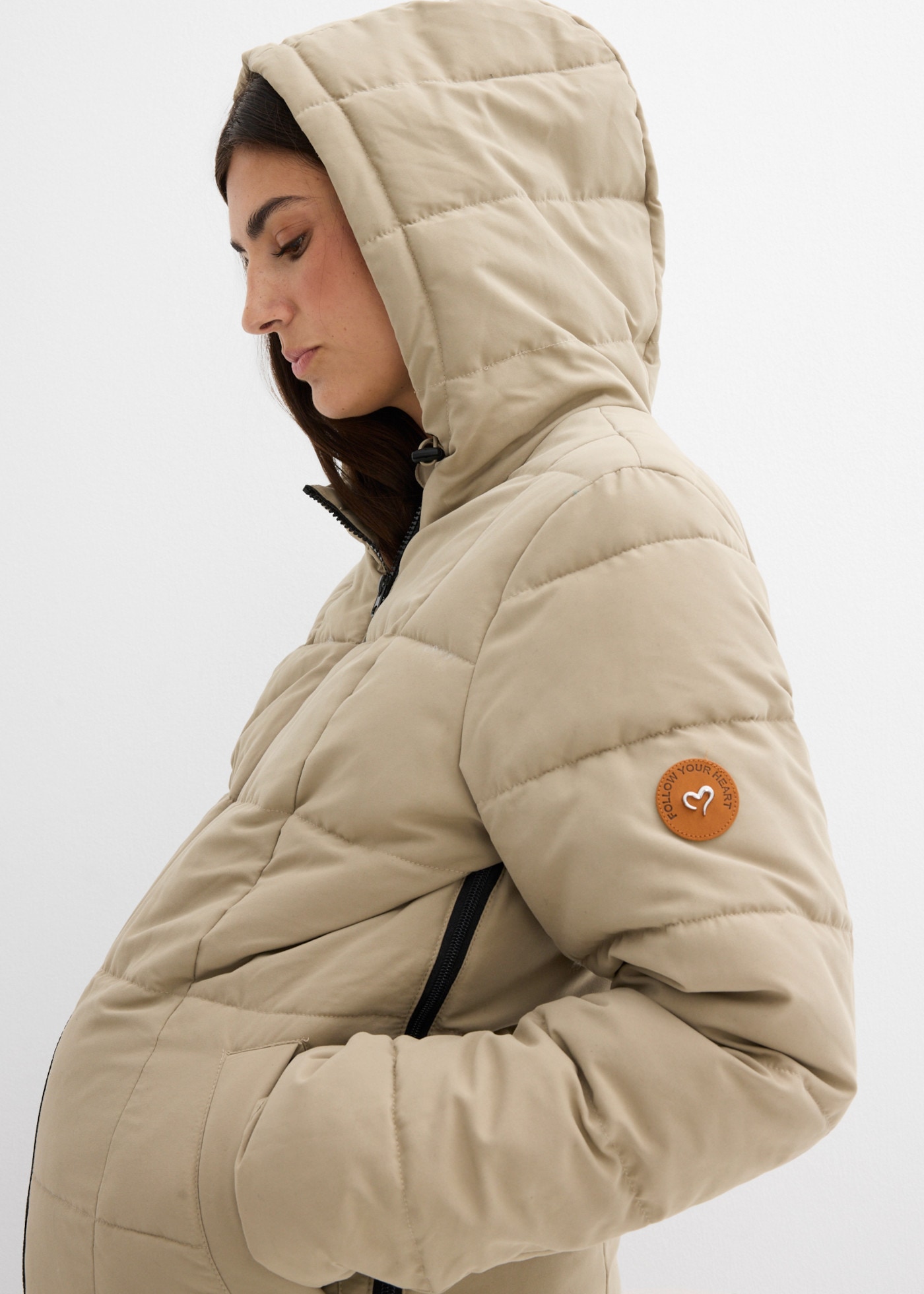 bonprix Manteau de grossesse en manteau matelassé, avec insert amovible à capuche, coupe régulière