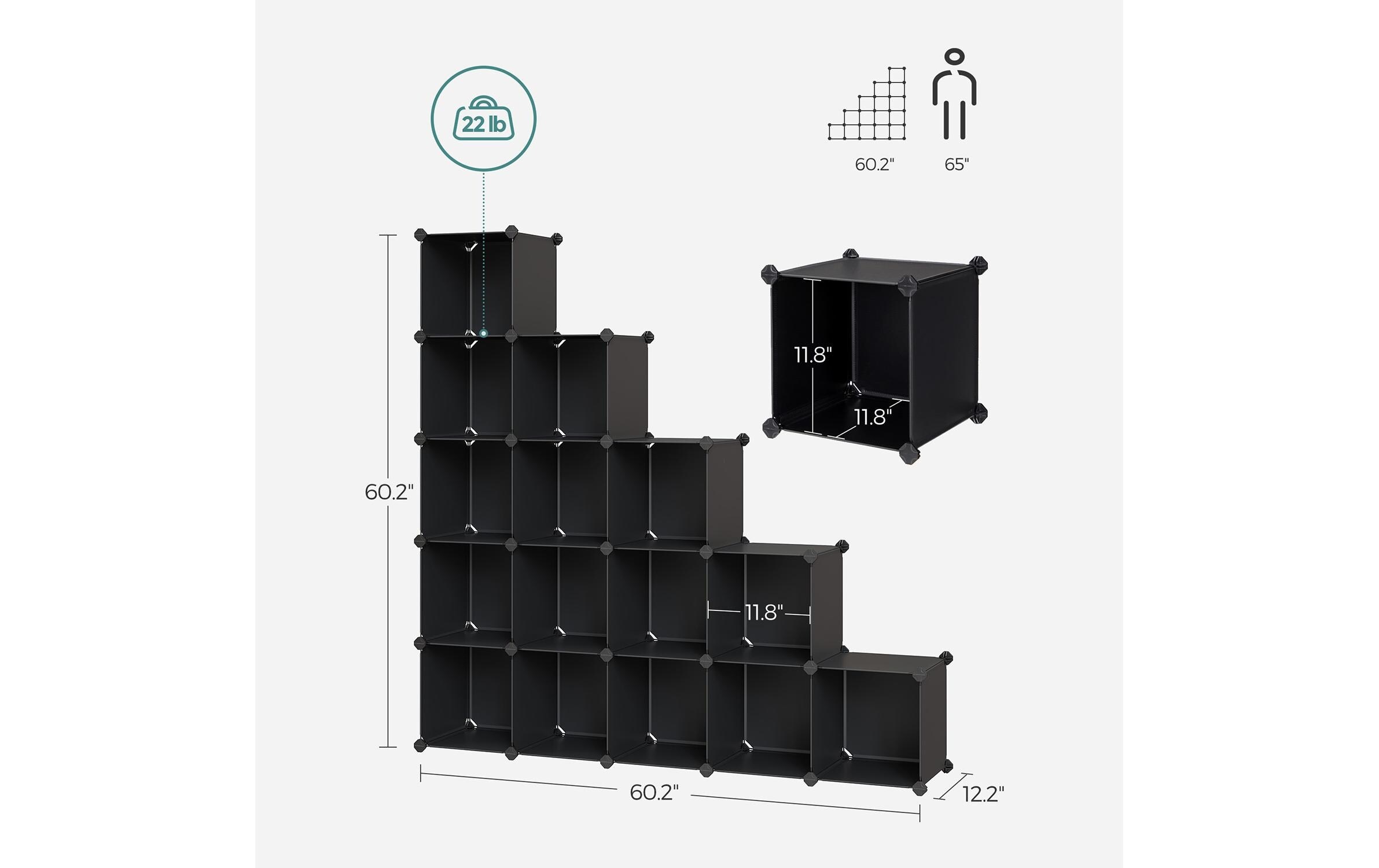 SONGMICS Regal »zum Zusammenstecken« Modulares Aufbewahrungssystem mit 16 Fächern