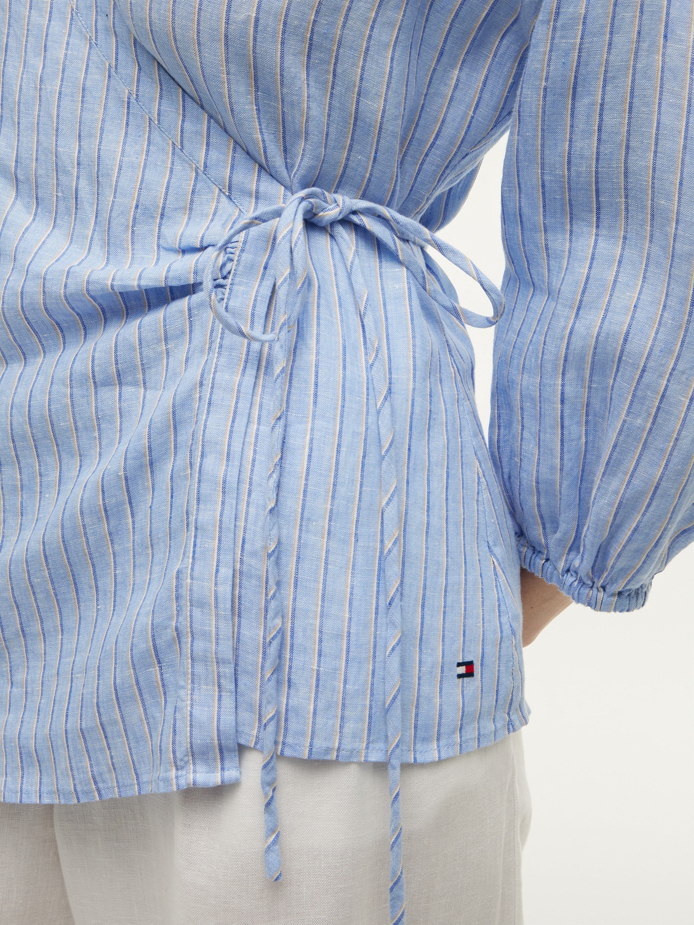 Tommy Hilfiger Chemisier cache-cœur »SUMMER LINEN WRAP TIE BLOUSE« Lin