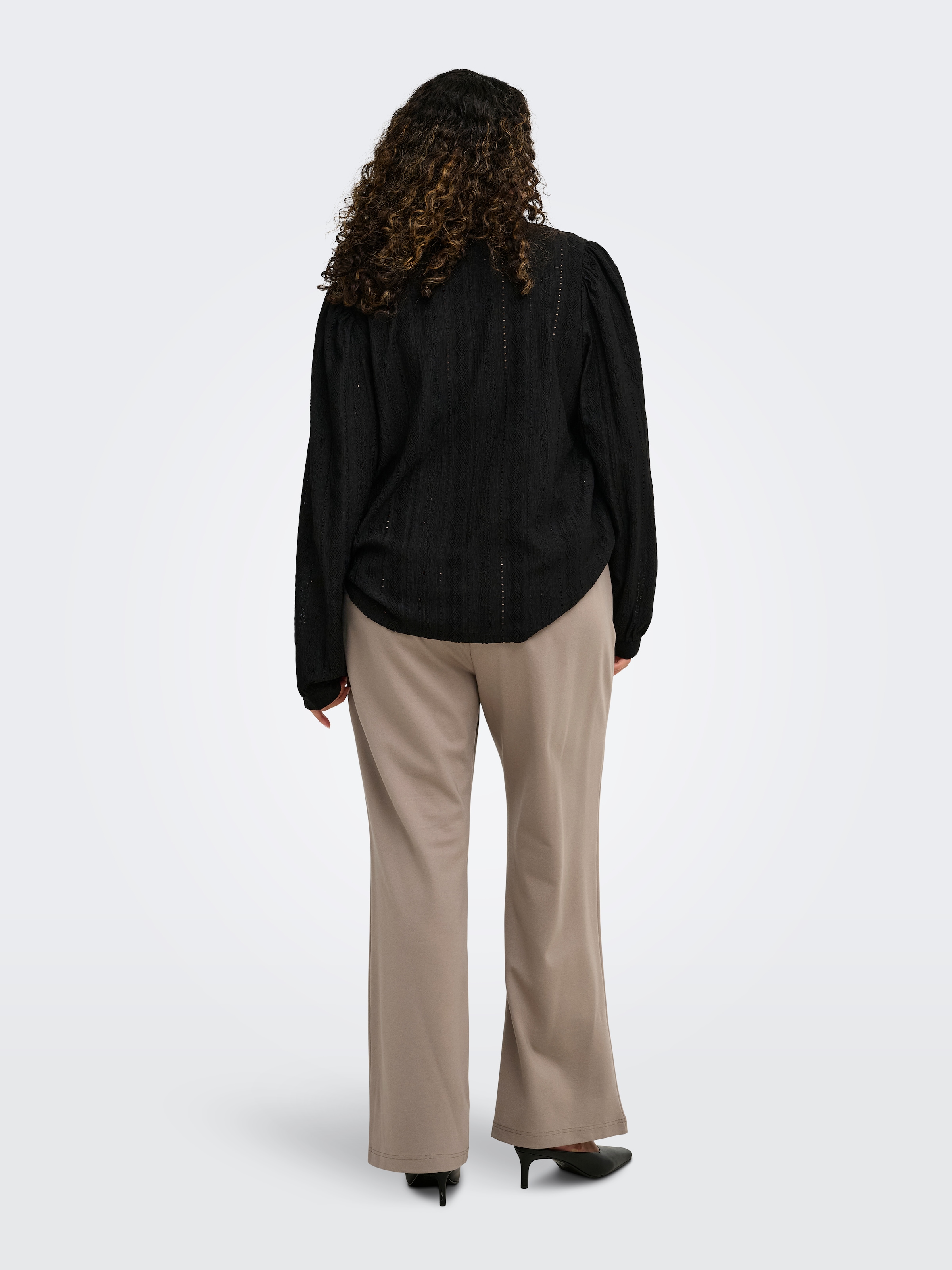 ONLY CARMAKOMA Pantalon de costume »CARGOLDTRASH LIFE MW STRAIGHT PANT NOOS«  Mélange viscose, taille normale