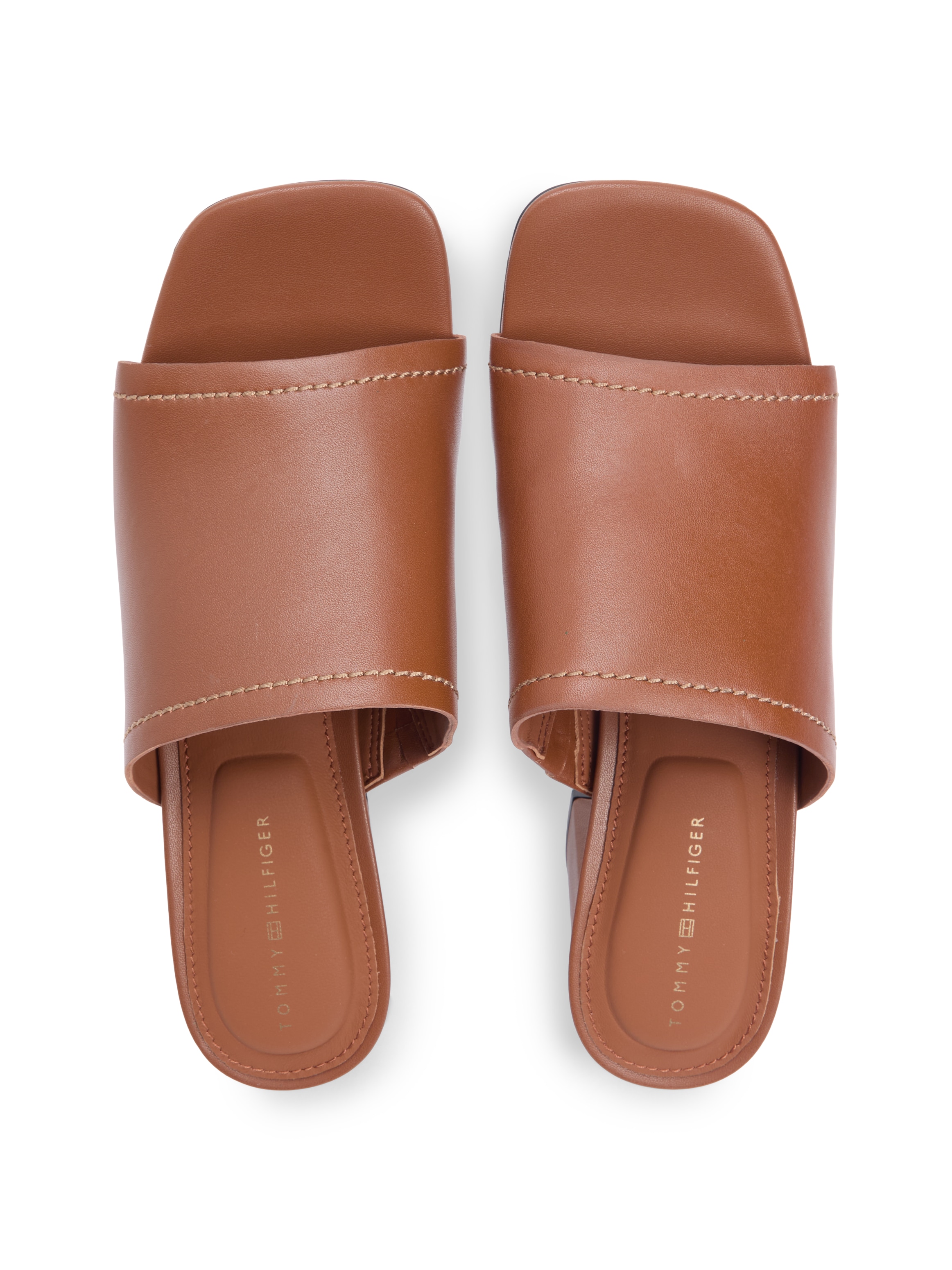 Tommy Hilfiger Pantolette »TH BLOCK HEEL MULE LTH«  Chaussure d’été, chaussure business avec bride douce