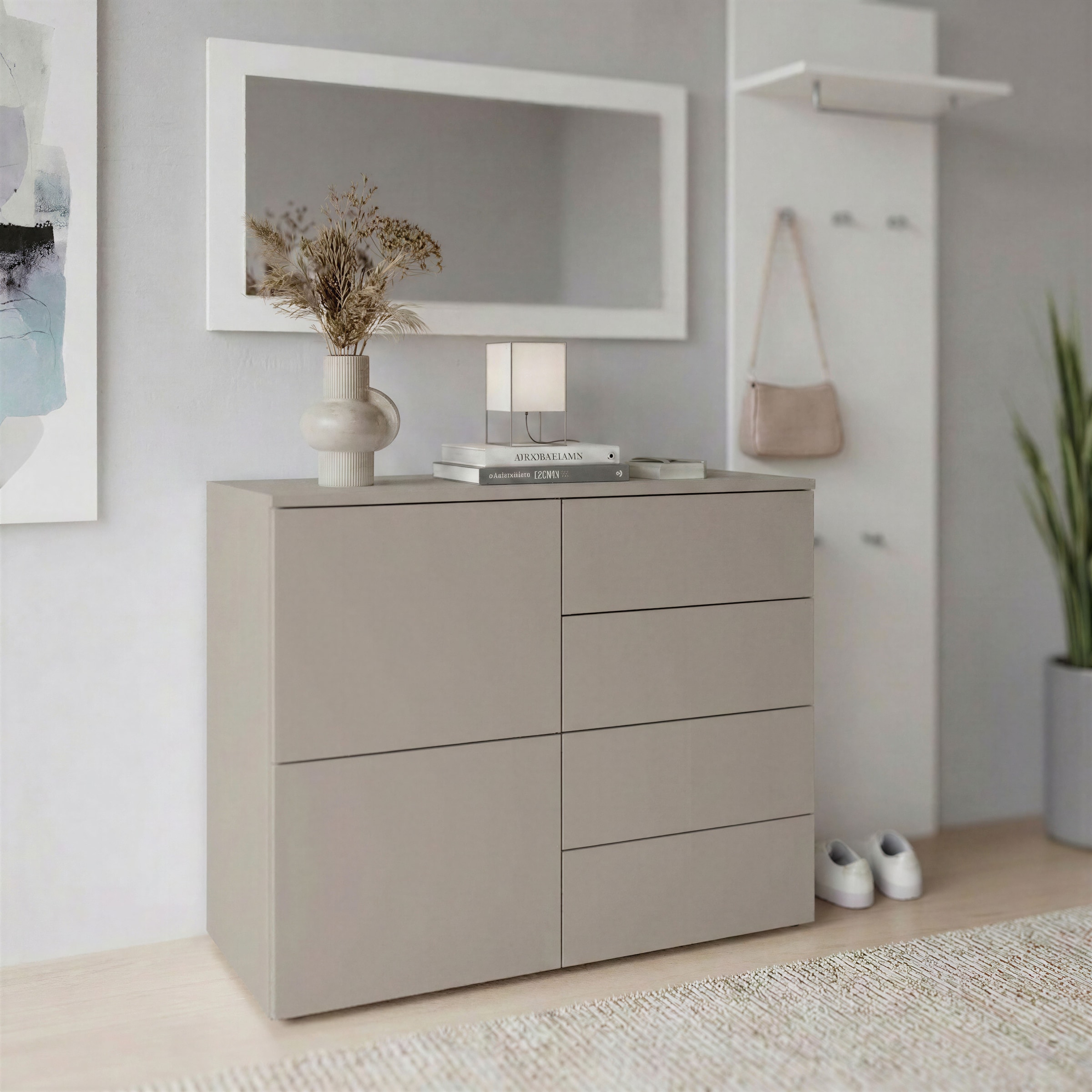 borchardt Möbel Commode »Rova, Sideboard Breite 93 cm« Push-To-Open, étagères réglables, beaucoup d'espace de rangement, largeur 93cm