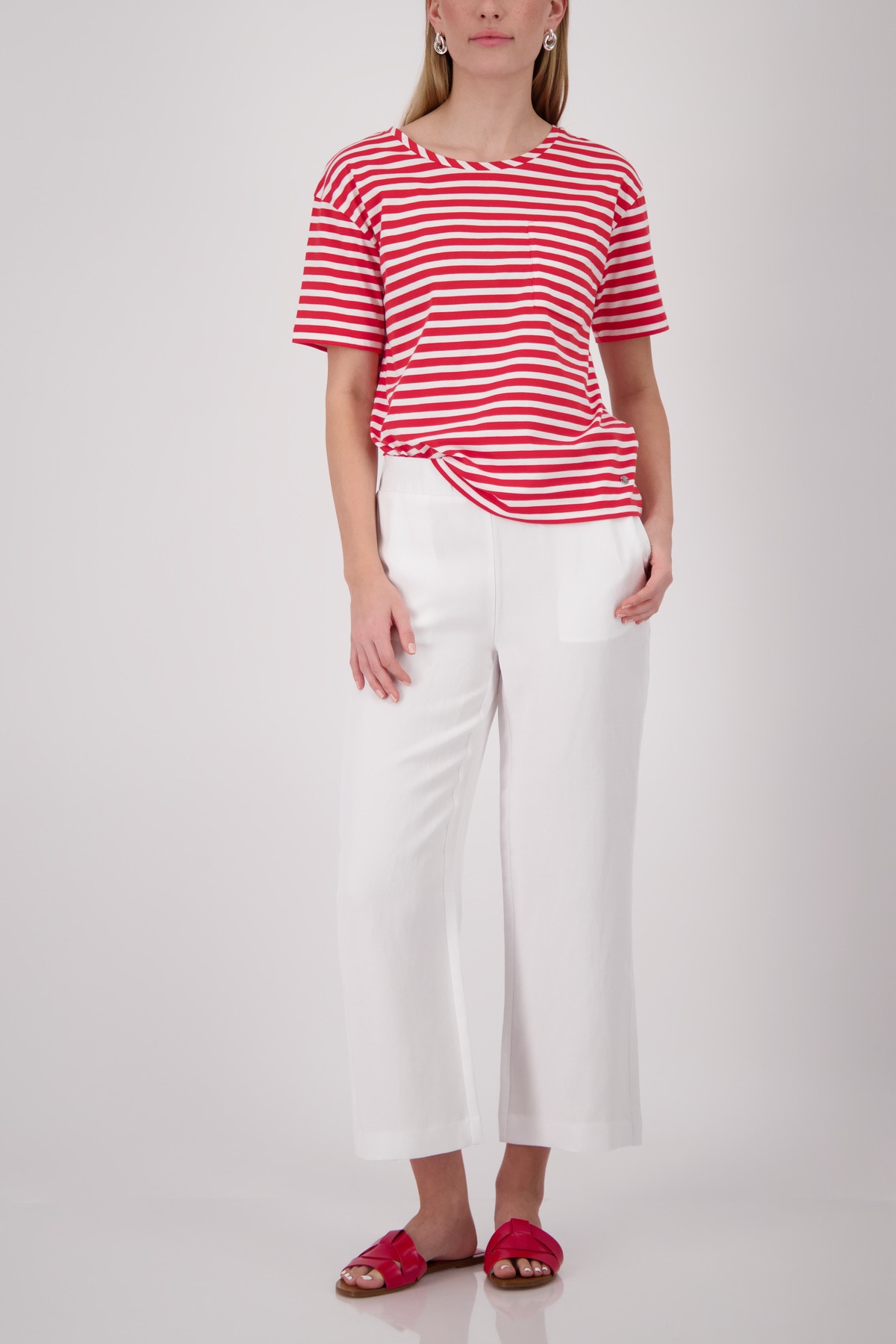 Monari T-Shirt »Shirt Basic Pima Ringel« Regular fit mit Streifenmuster