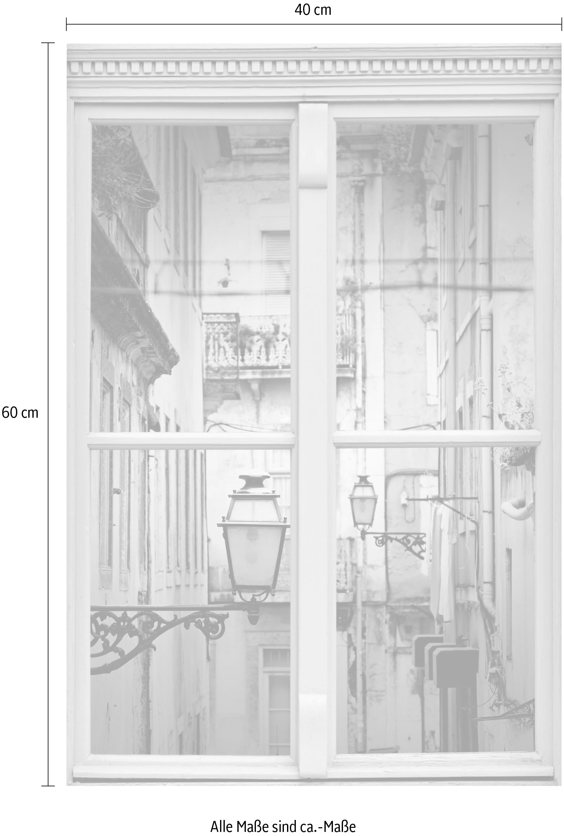 queence Autocollants muraux »Häuserwände« Wandsticker, Wandbild, selbstklebend, 3D, Fenster