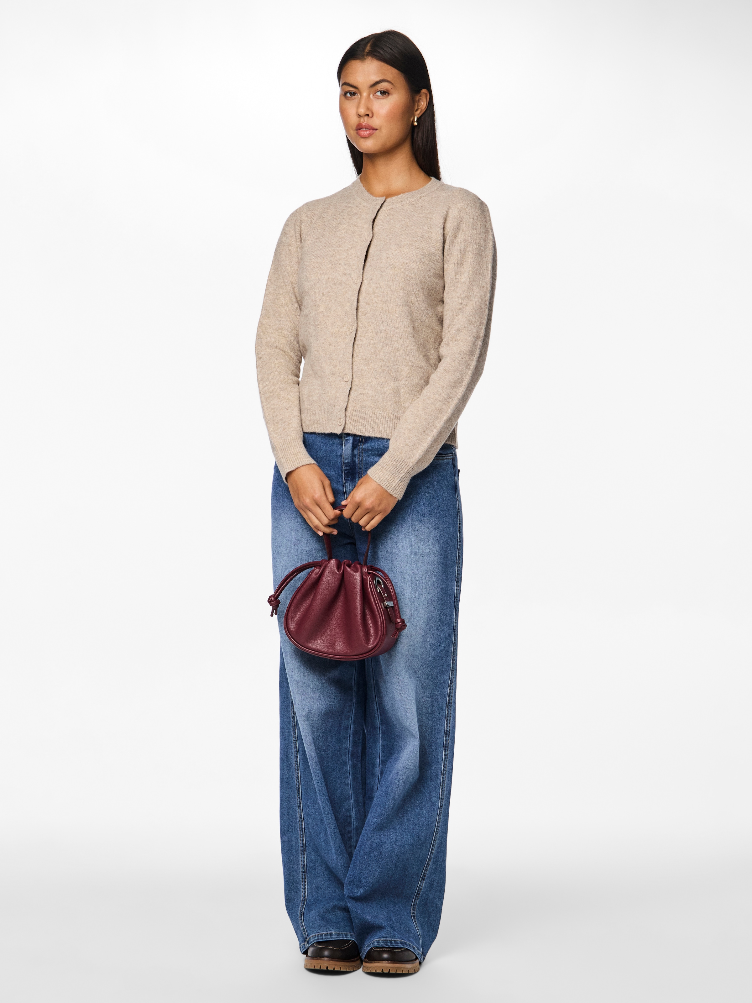 pieces Veste en tricot »PCMALOU LS KNIT CARDIGAN NOOS BC« Mélange de matières, coupe slim