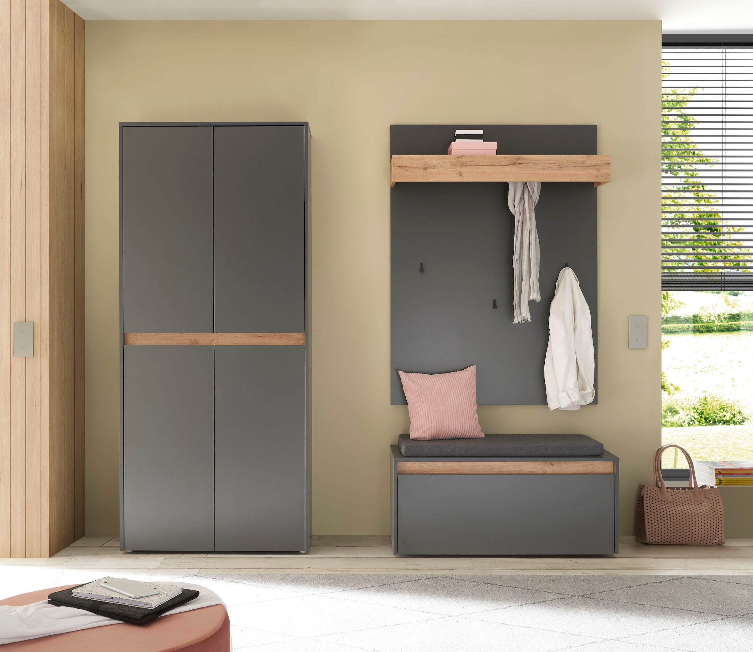 Home affaire Ensemble de vestiaires »City/Giron, moderne Garderobe, viel Stauraum, ca. 40 Schuhe« Ensemble, 3 cuis tlg.