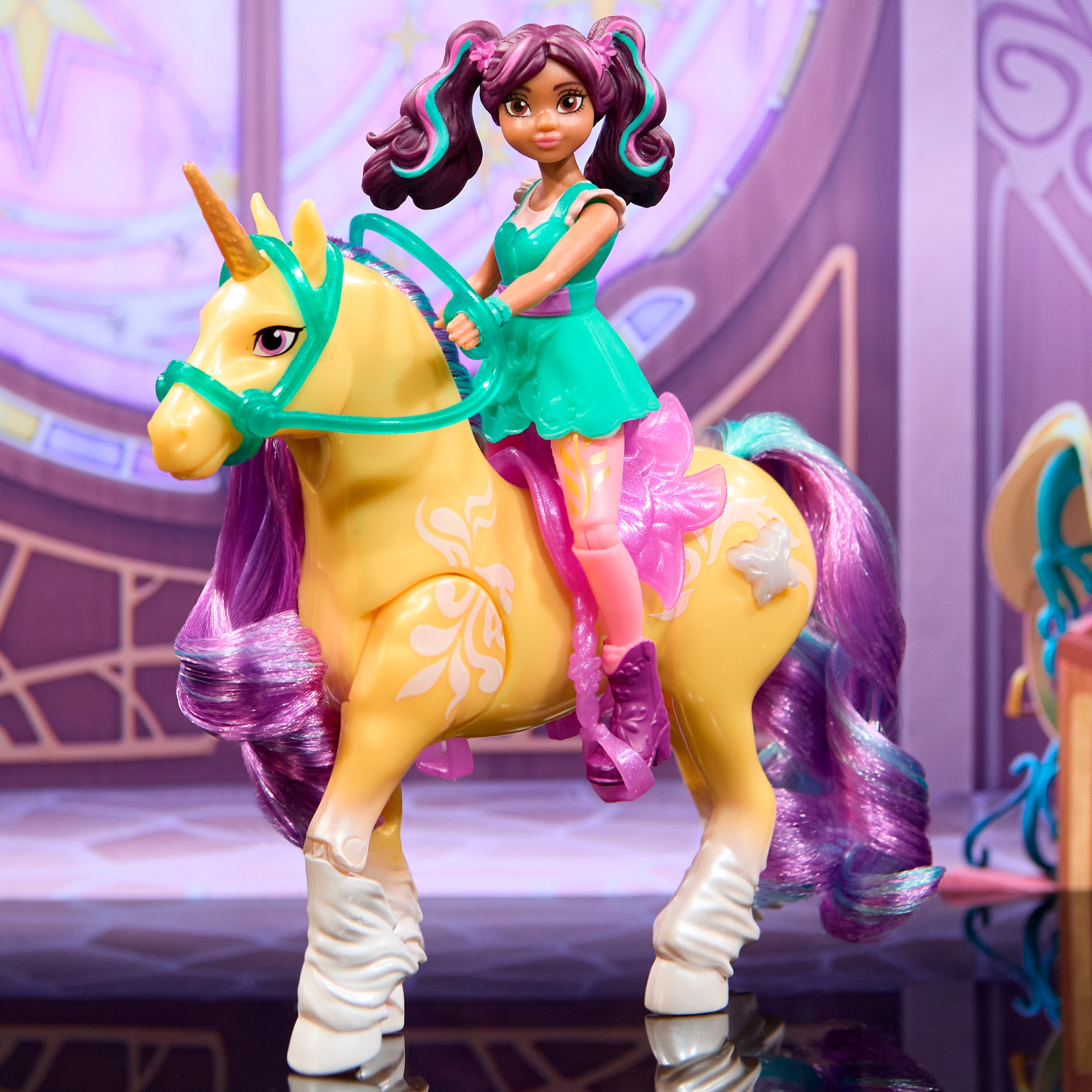 Spin Master Anziehpuppe »Unicorn Academy - Ava & Pflanzen-Magie Leaf« mit echter Mähne und Leuchteffektt