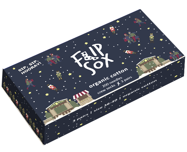 Flip Sox Chaussettes 3 paires,  aus gekämmter Baumwolle, mit feinem Maschenbild